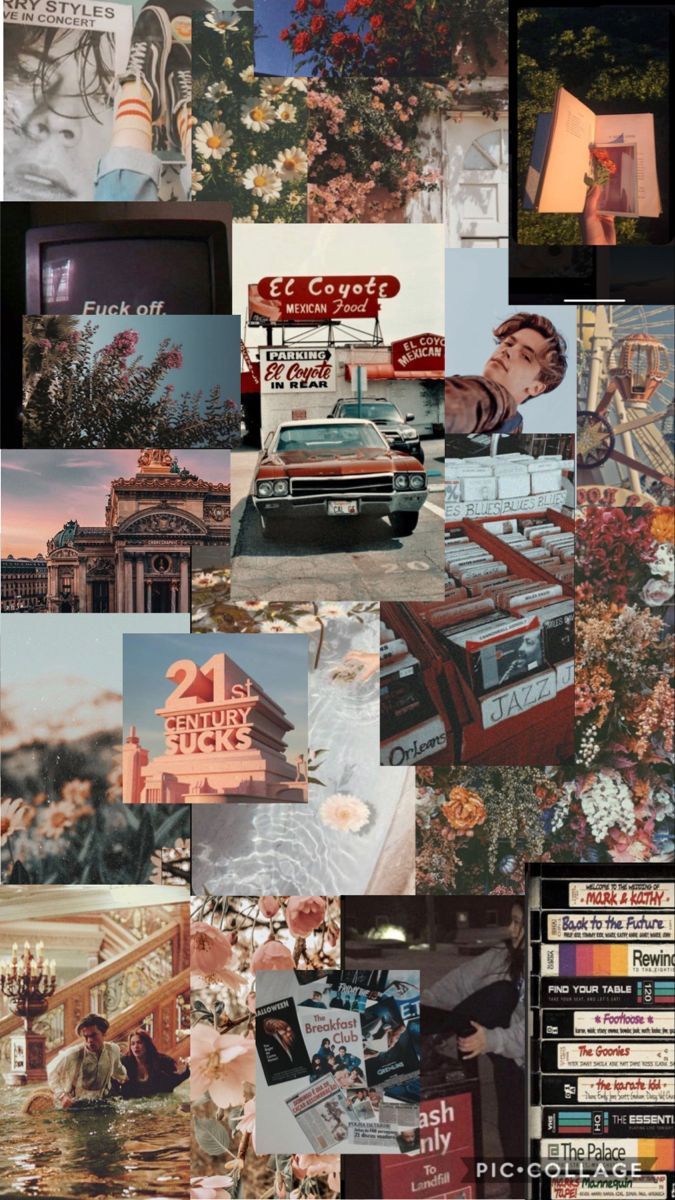 Aesthetic collage background for phone - 90s