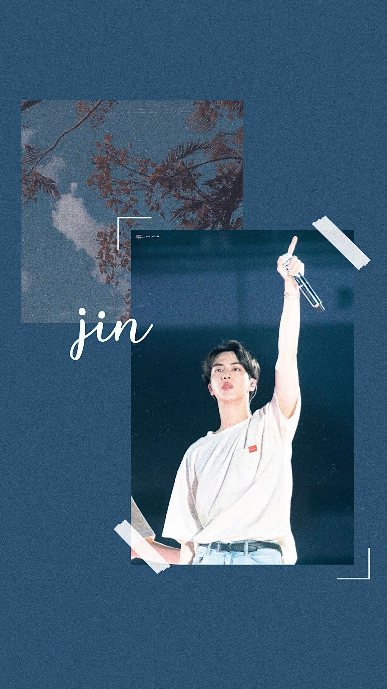 Jin wallpaper for phone or desktop. Made with my own design. - BTS