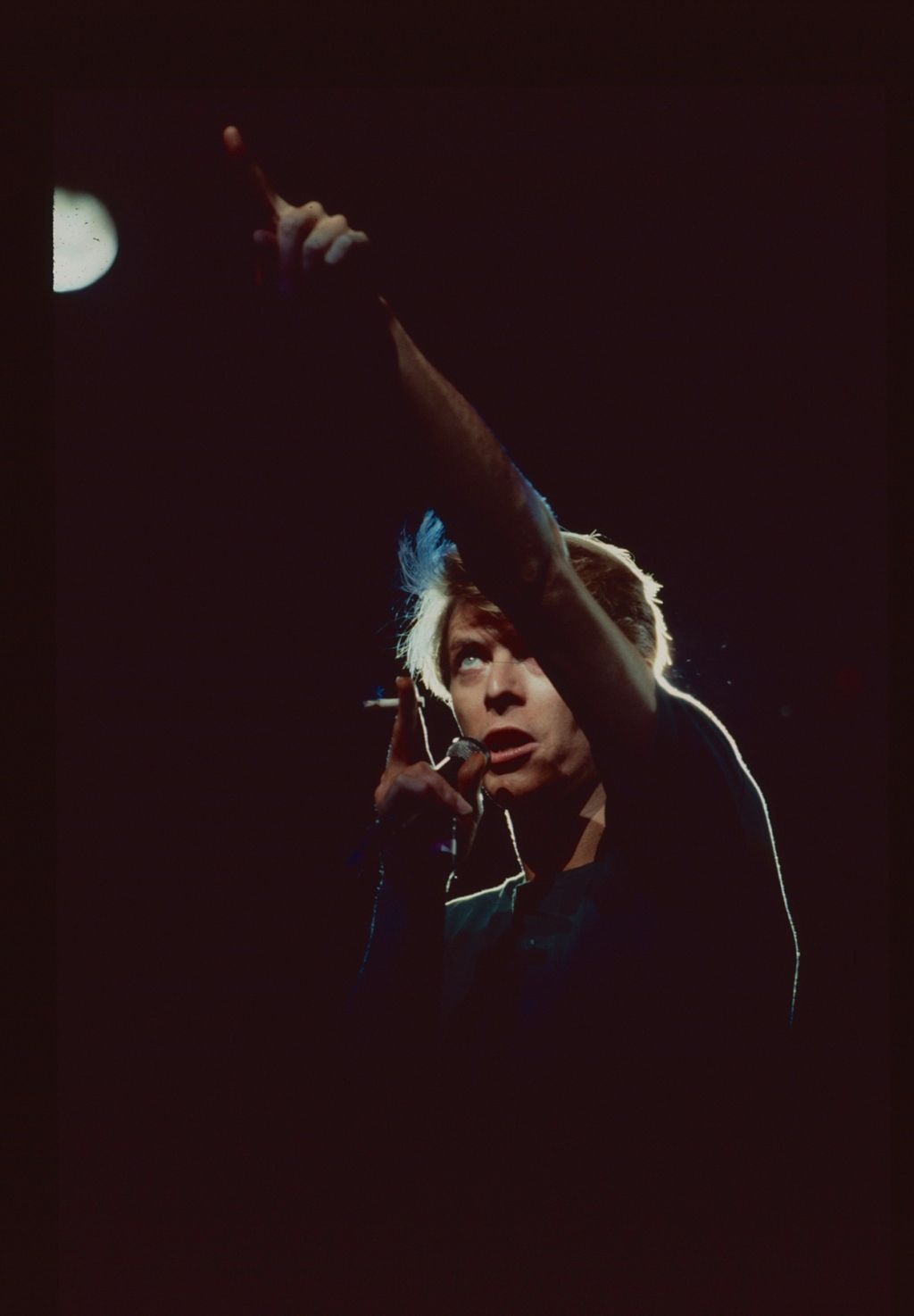 David Bowie performs on stage at the Hammersmith Odeon, London, during his ' Lodger' tour, 1979 - David Bowie