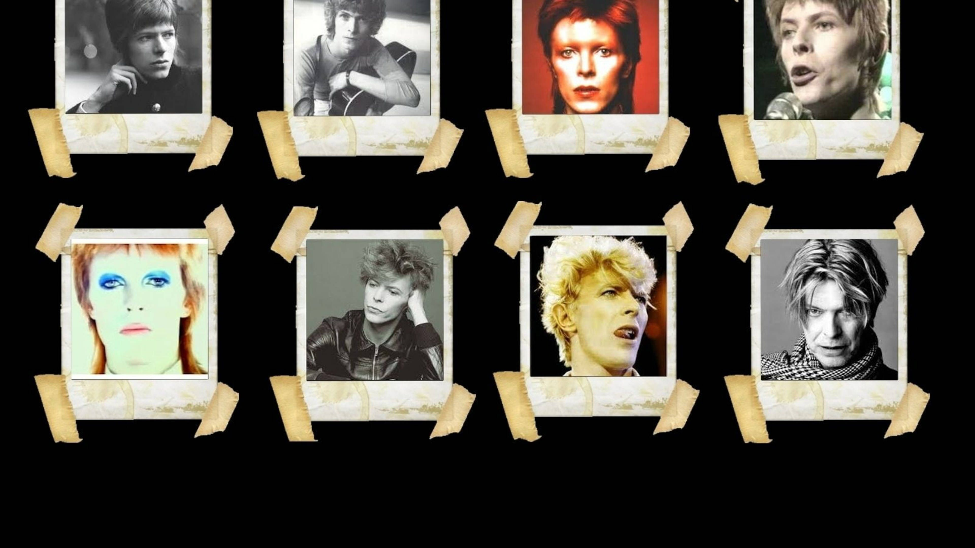 Collage of David Bowie throughout his career. - David Bowie