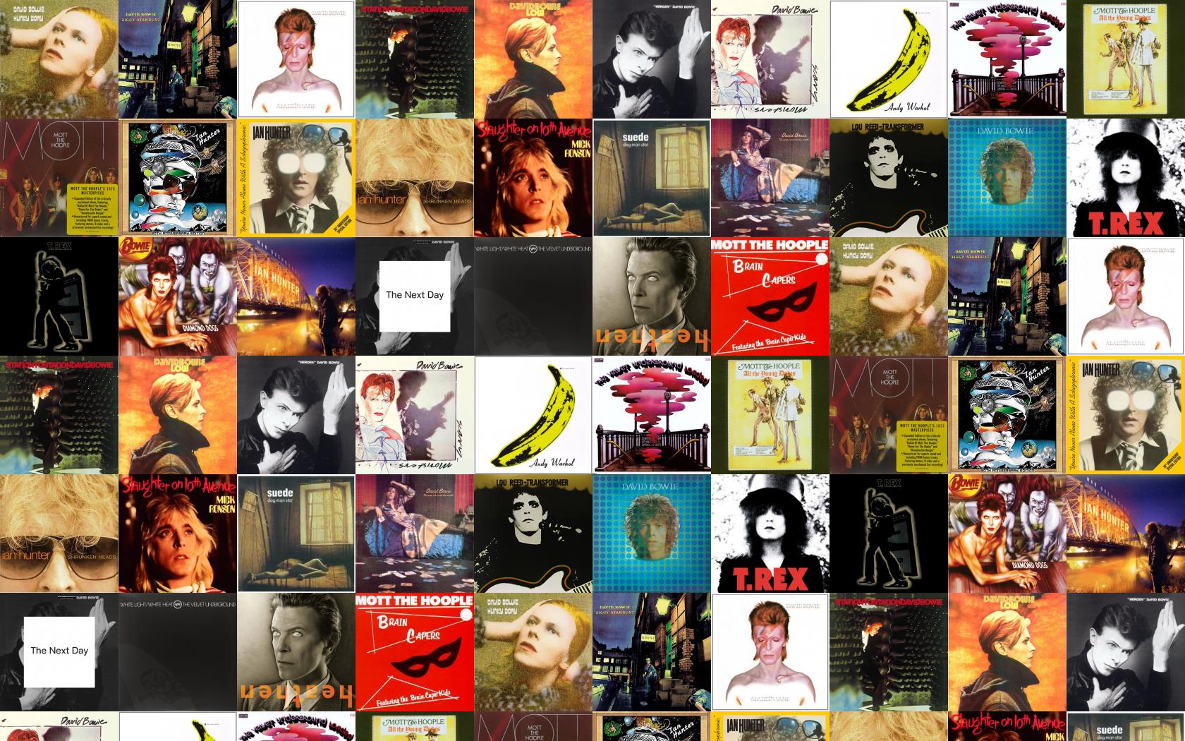 A collage of David Bowie album covers. - David Bowie