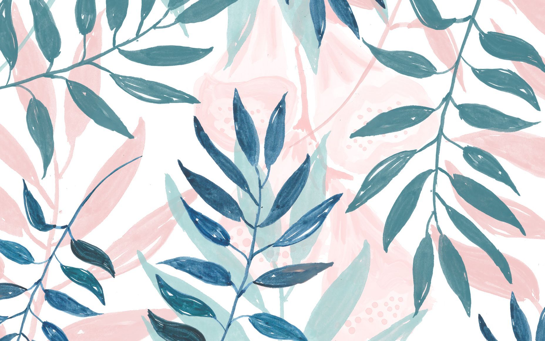 A pattern of blue and pink leaves - Leaves