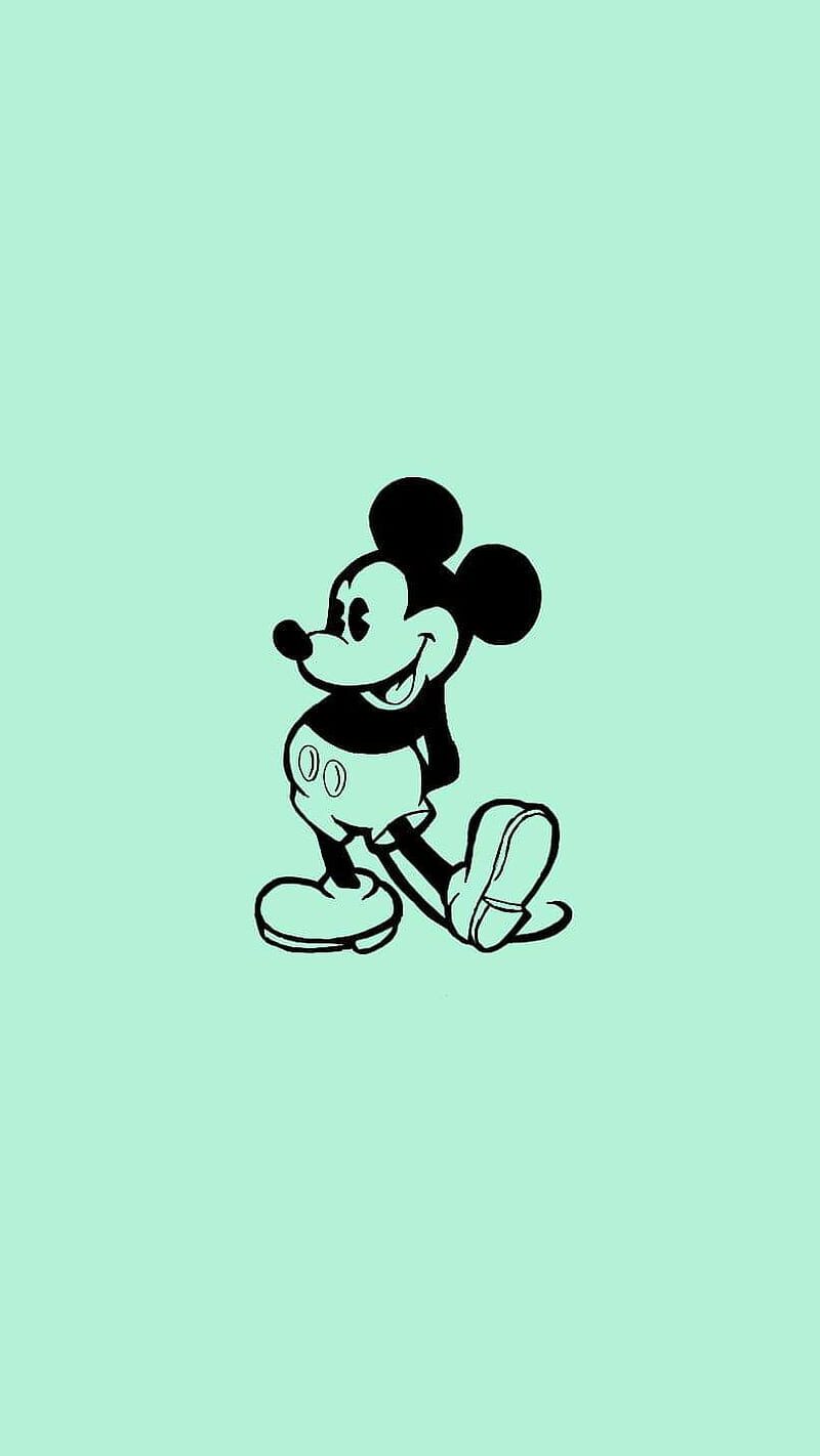 Mickey mouse wallpaper - Mint green