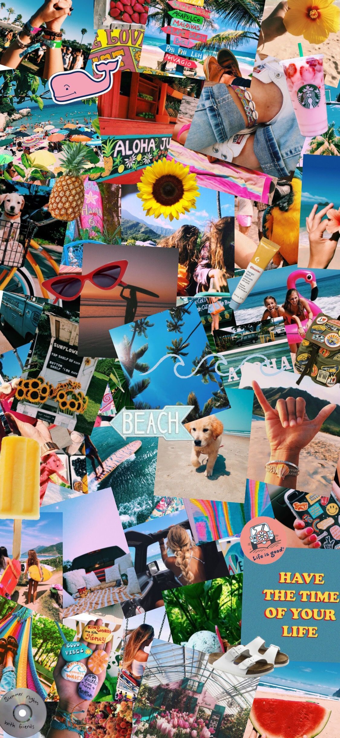 A collage of pictures with people in them - Summer, indie, colorful, bright