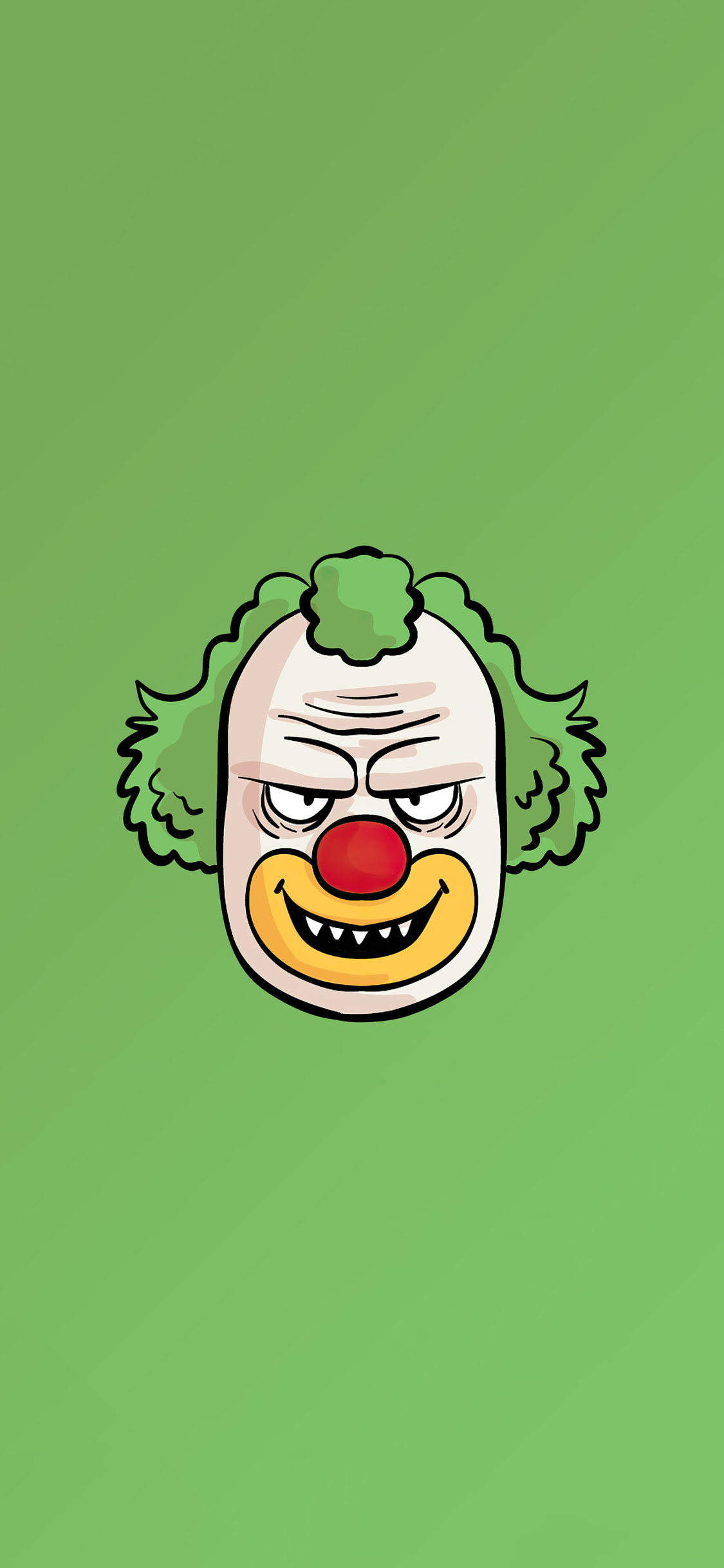 A clown with green hair and red eyes - Clown