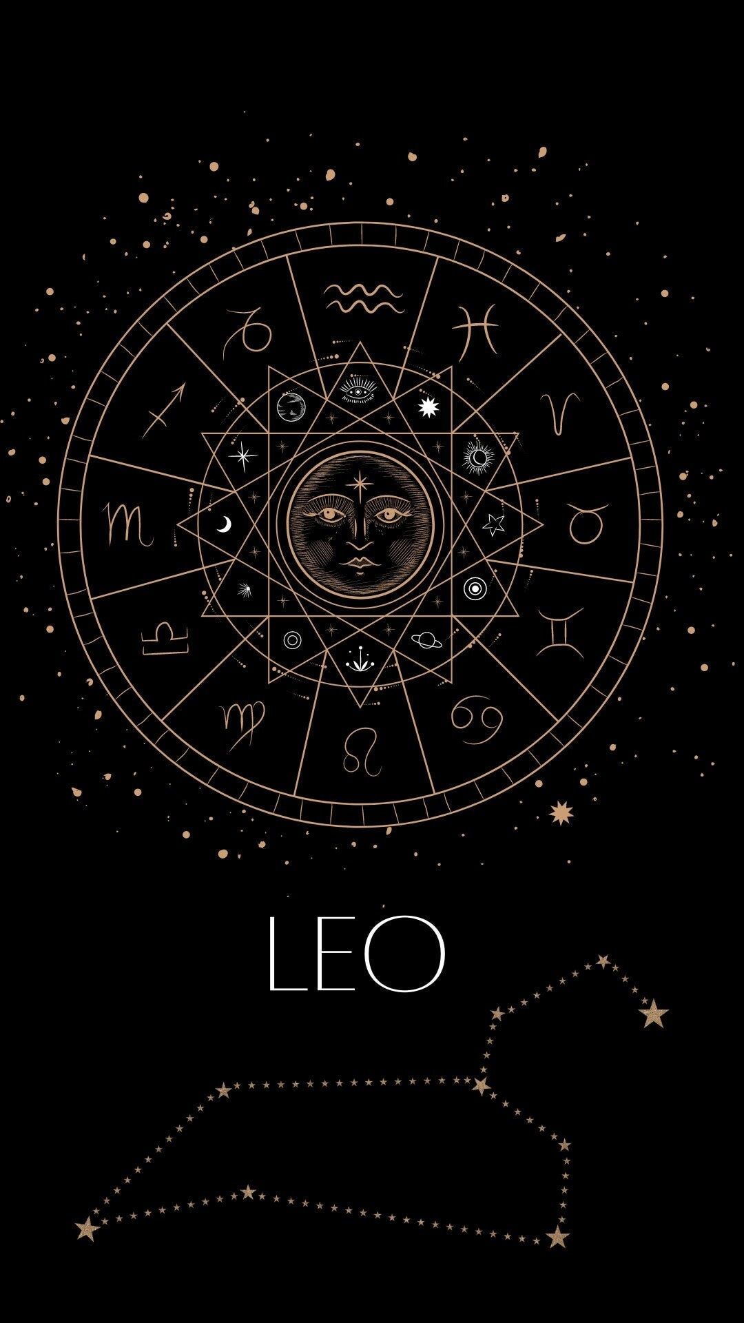 IPhone wallpaper with Leo zodiac sign and all the details - Leo