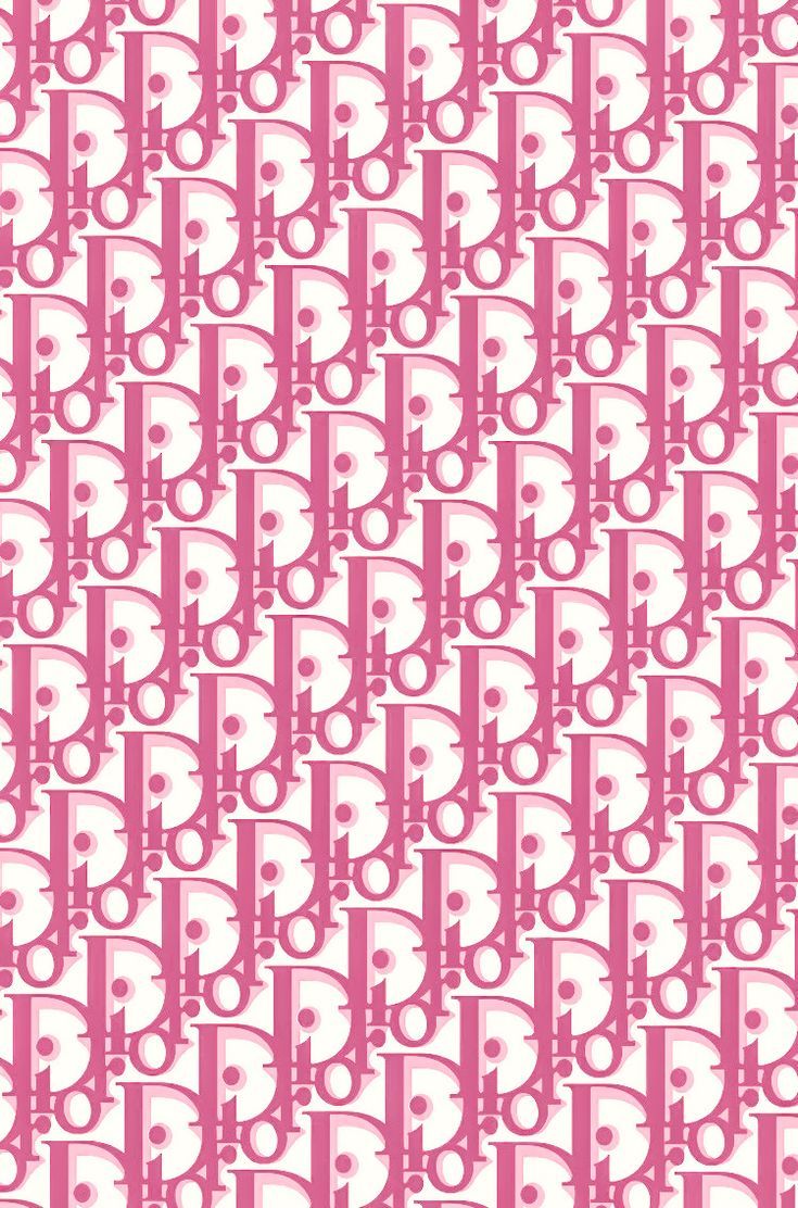 A pink and white pattern with the word bb - Dior