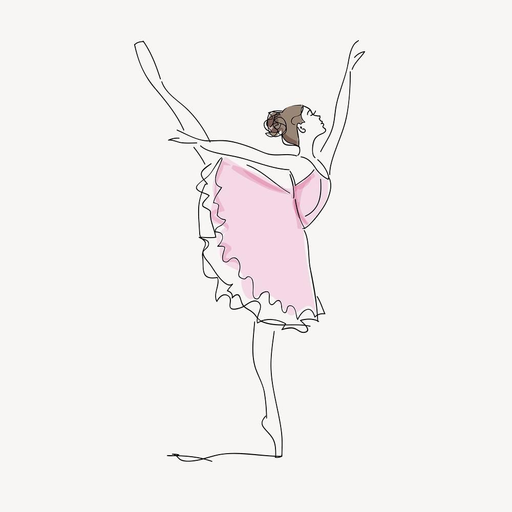 A ballerina in a pink dress, with her arms in the air, is in the middle of a dance move. - Ballet