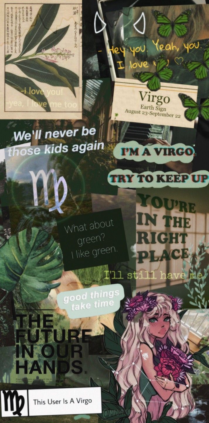 A collage of pictures with text and images - Virgo