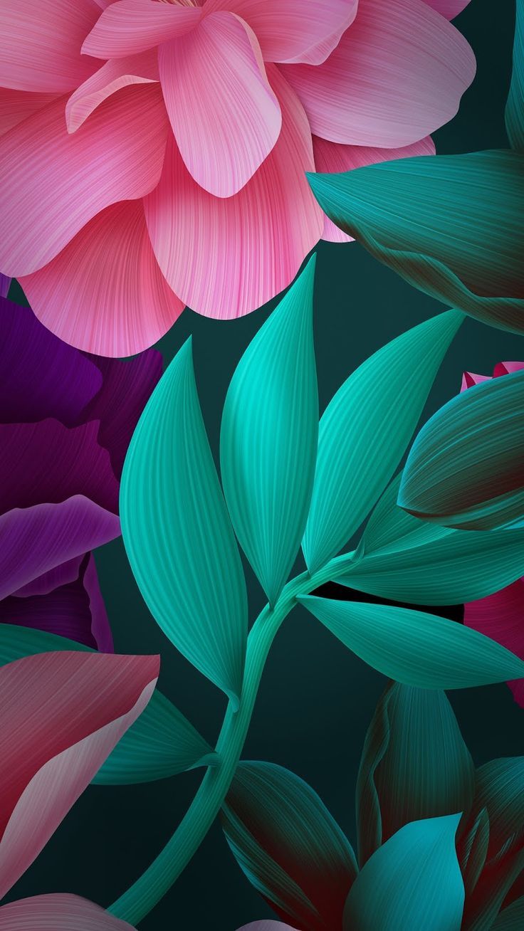 Magenta flower huawei blue 3D mobile wallpaper. Huawei wallpaper, HD flowers, Floral wallpaper iphone
