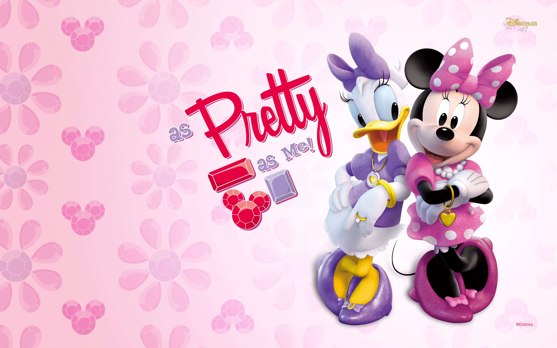 Minnie Mouse wallpaper with pink background and flowers - Minnie Mouse