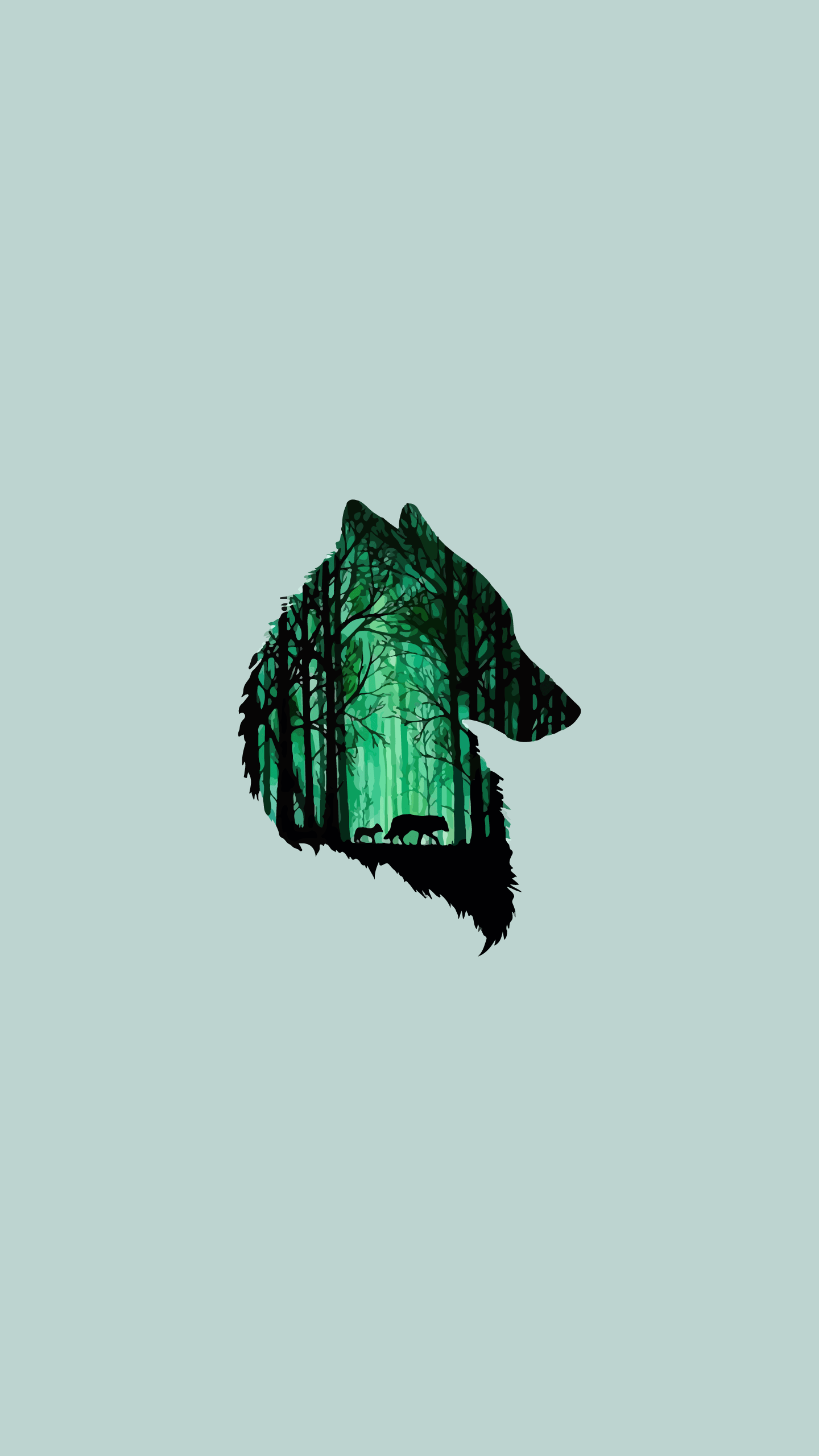 A wolf with a forest inside it - Wolf
