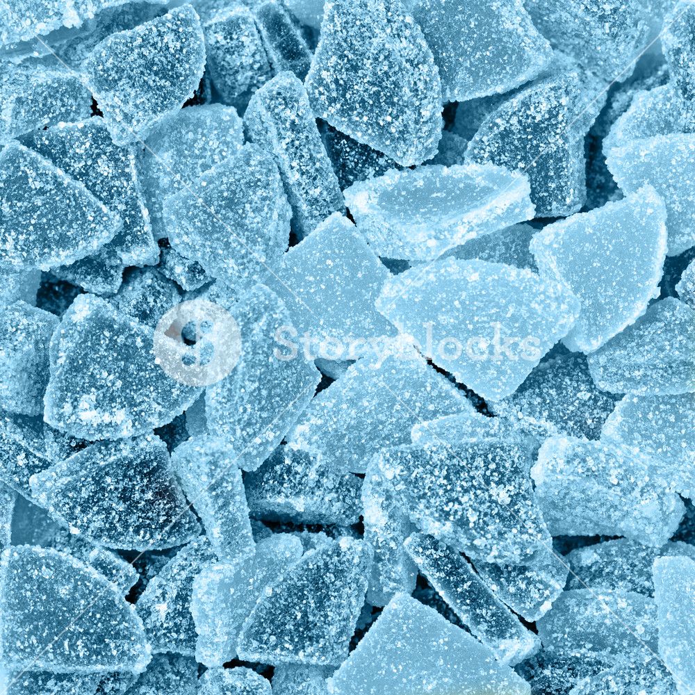 A pile of blue rock candy - Ice