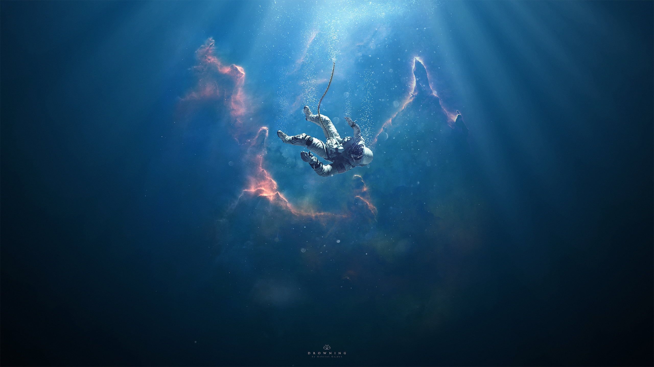 A man is diving in the ocean - Underwater