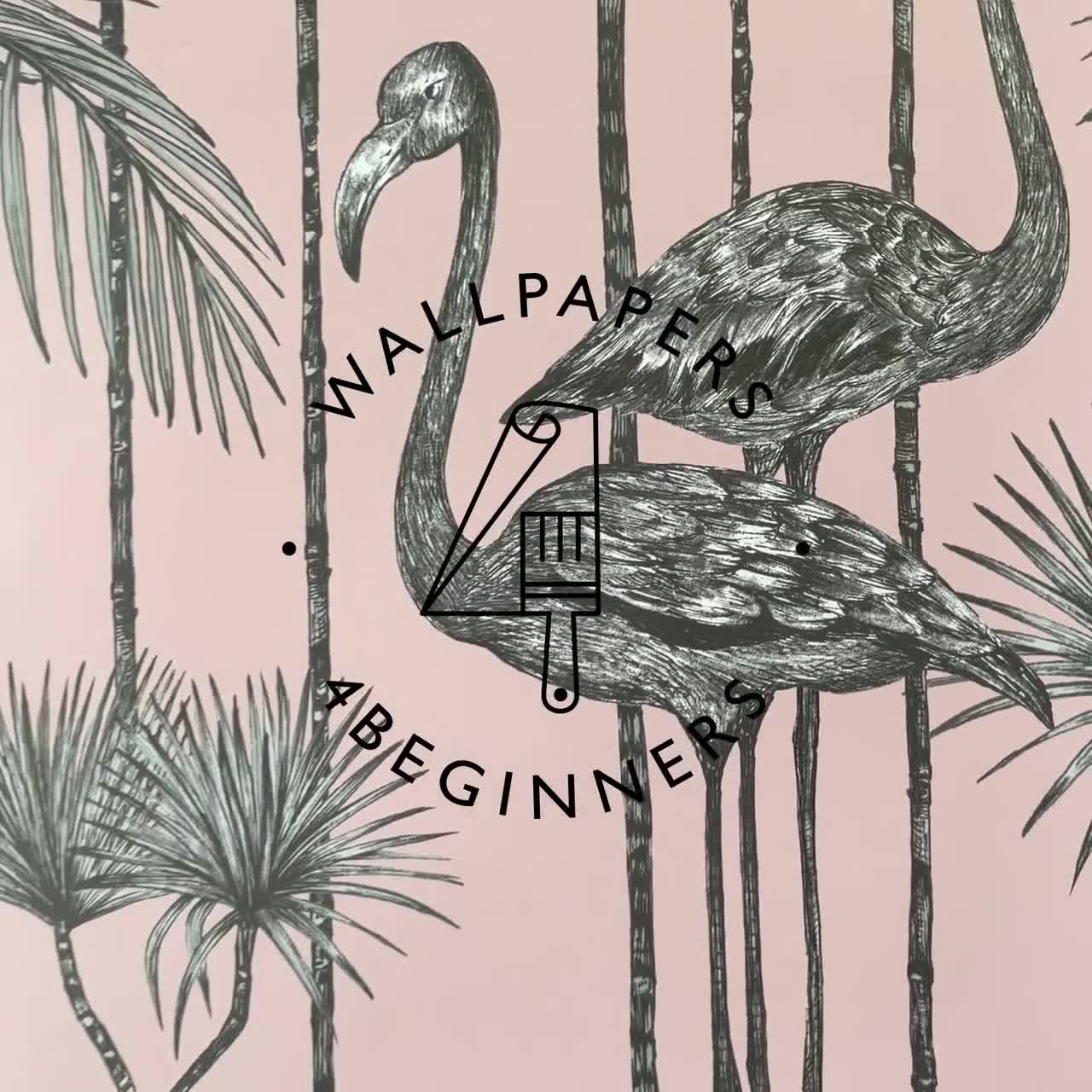 Pink Flamingo Wallpaper Tropical Birds Vintage Wallpaper