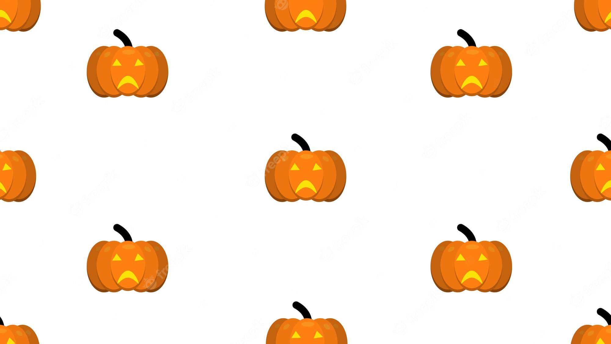 A pattern of pumpkins on white background - Halloween desktop