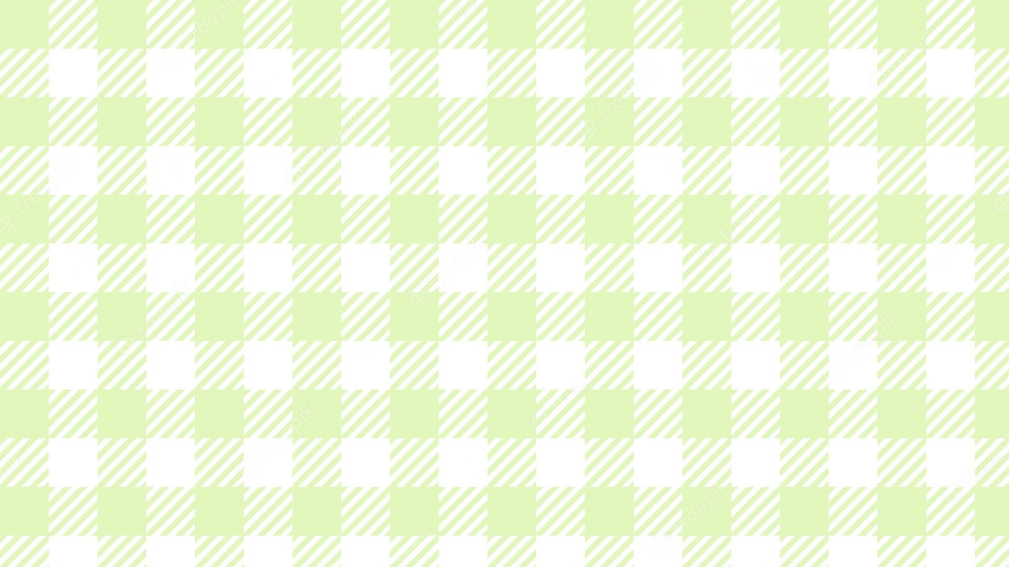 A green and white plaid pattern - Soft green