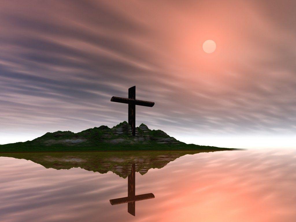 A cross is on top of an island - Cross