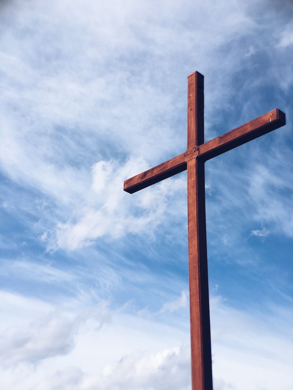 a brown wooden cross photo