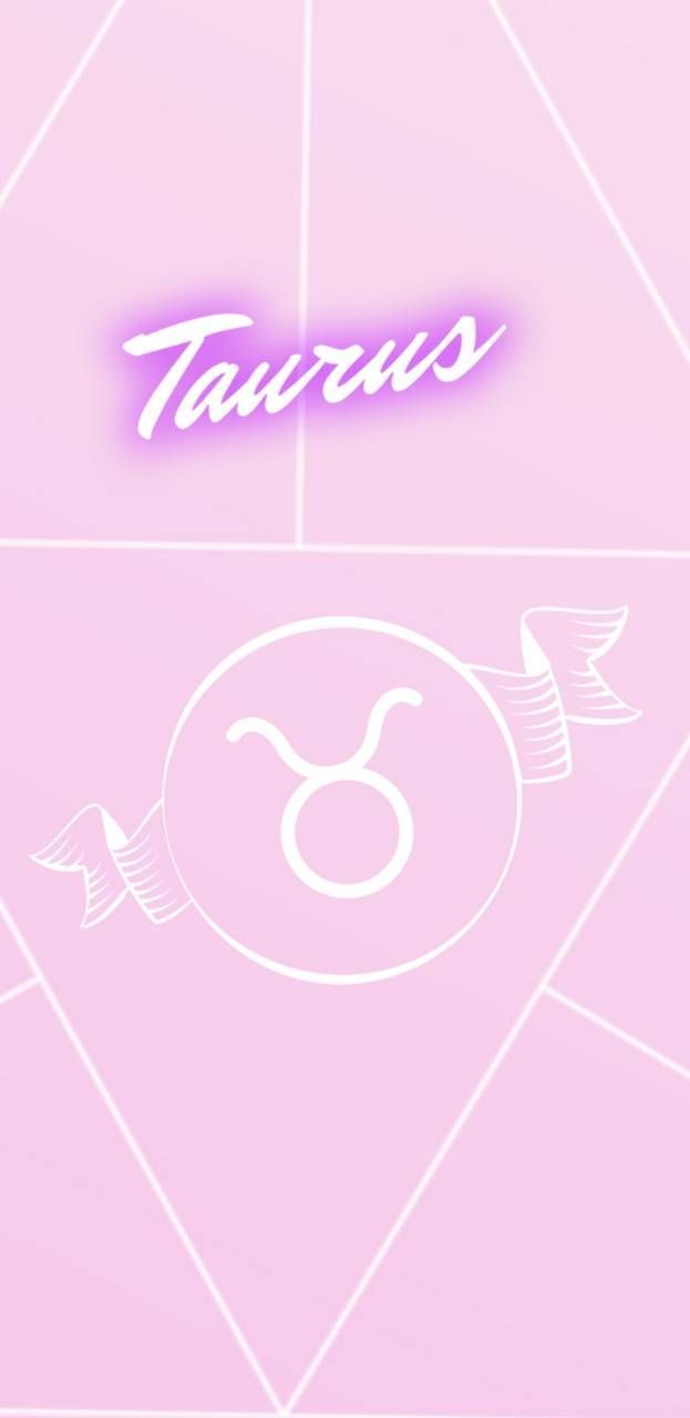 A pink background with the zodiac sign taurus - Taurus