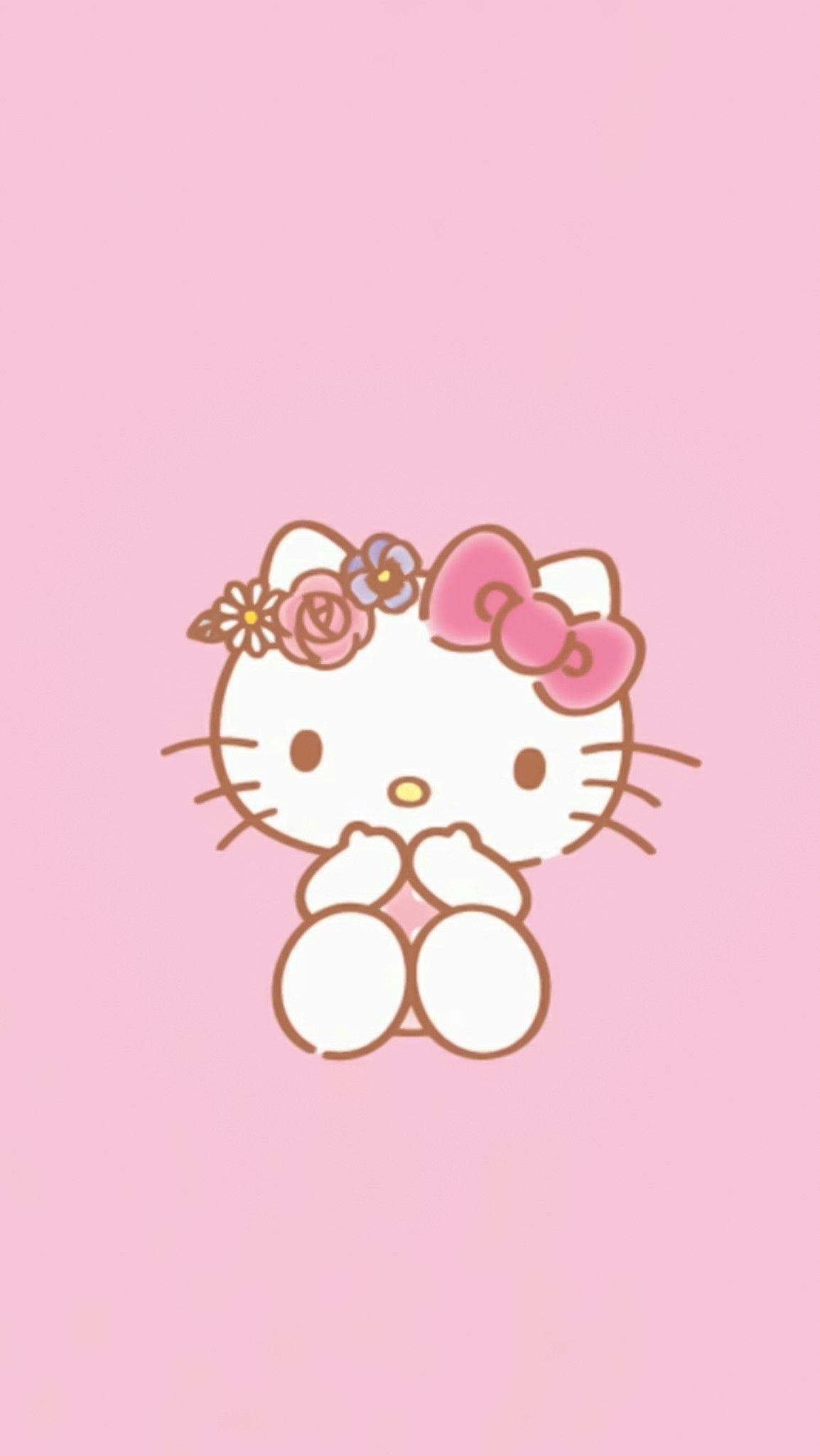 A hello kitty wallpaper with pink background - Hello Kitty