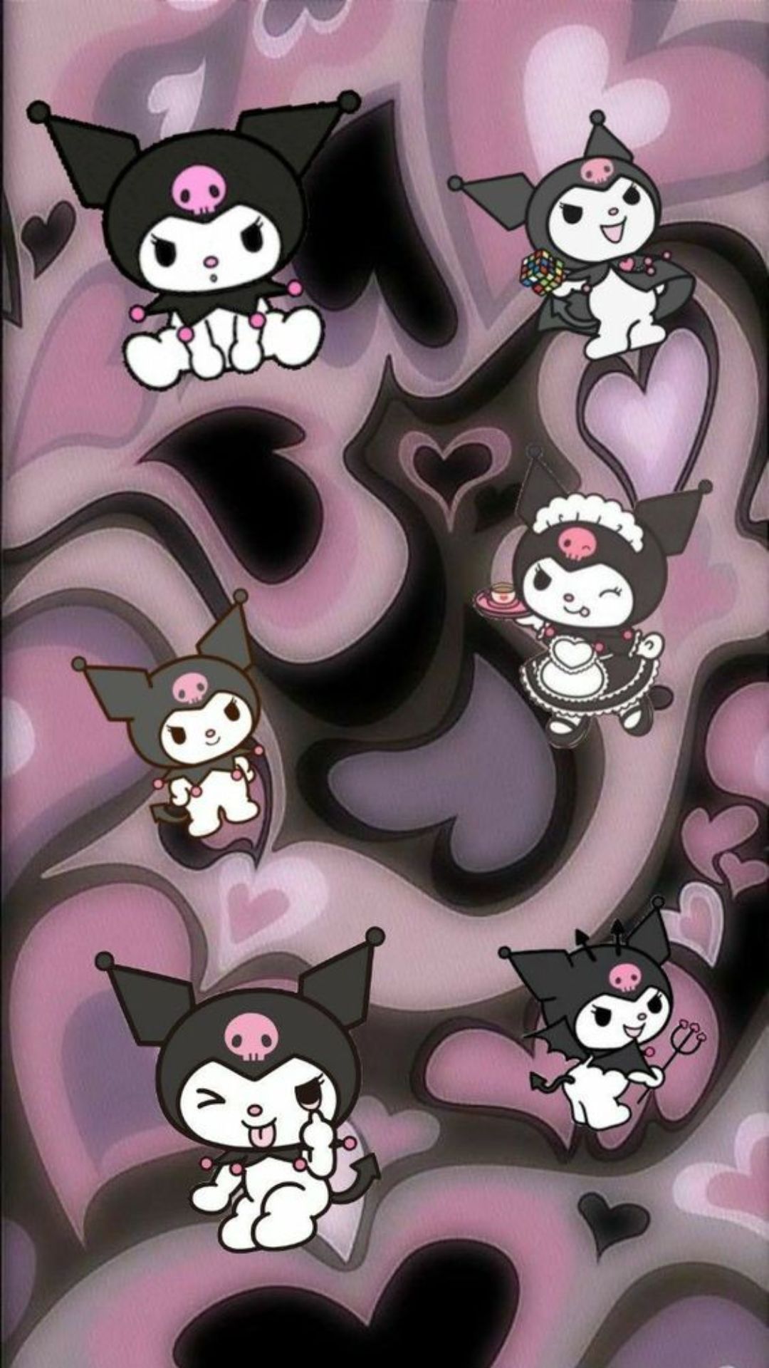 A collection of cute little black and white kittens - Hello Kitty