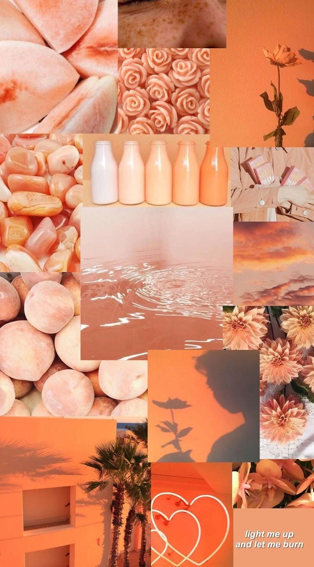 Download iPhone Aesthetic Orange Collage Wallpaper