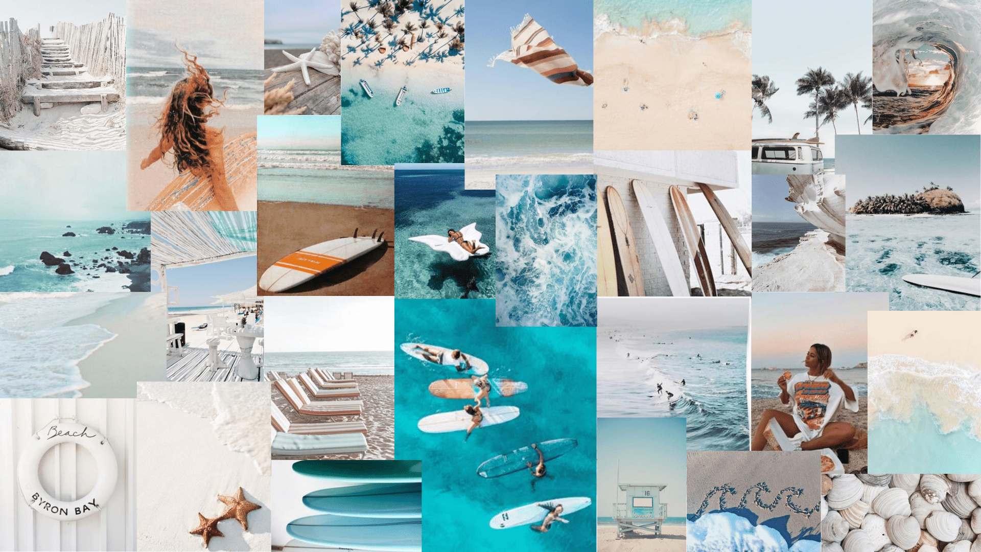 A collage of pictures with different colors - Beach