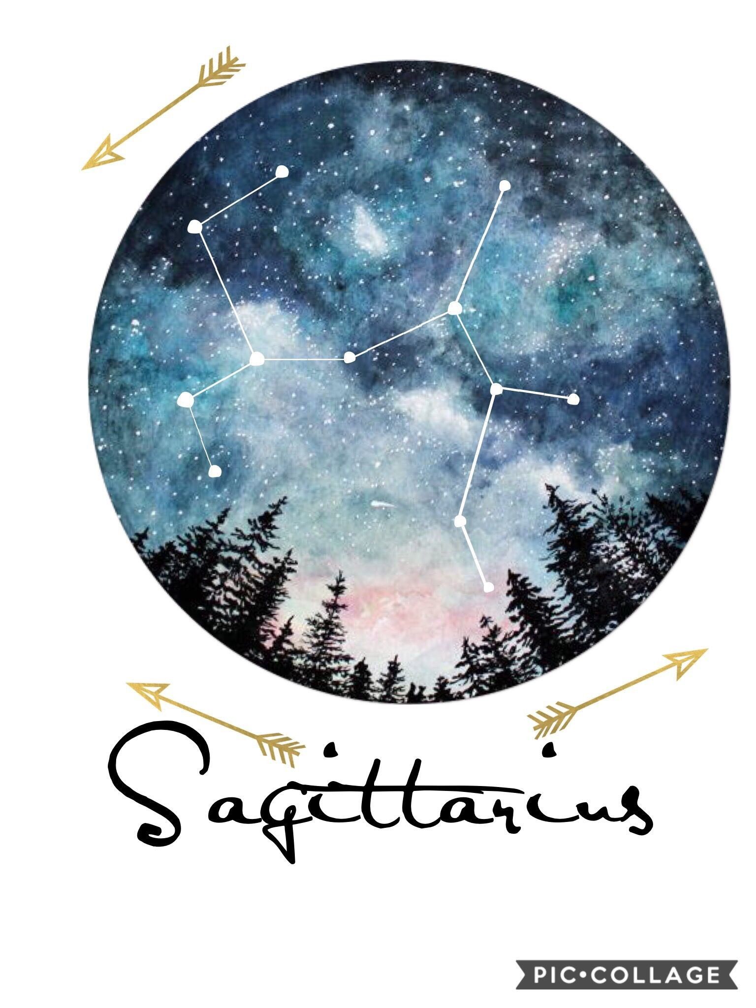 The constellation of sagittarius with a tree and stars - Sagittarius