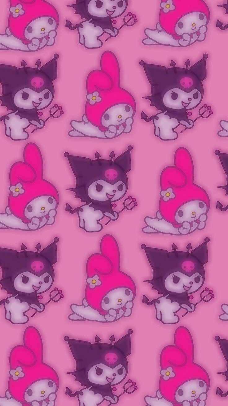 A pattern of cute kittens in pink - Hello Kitty