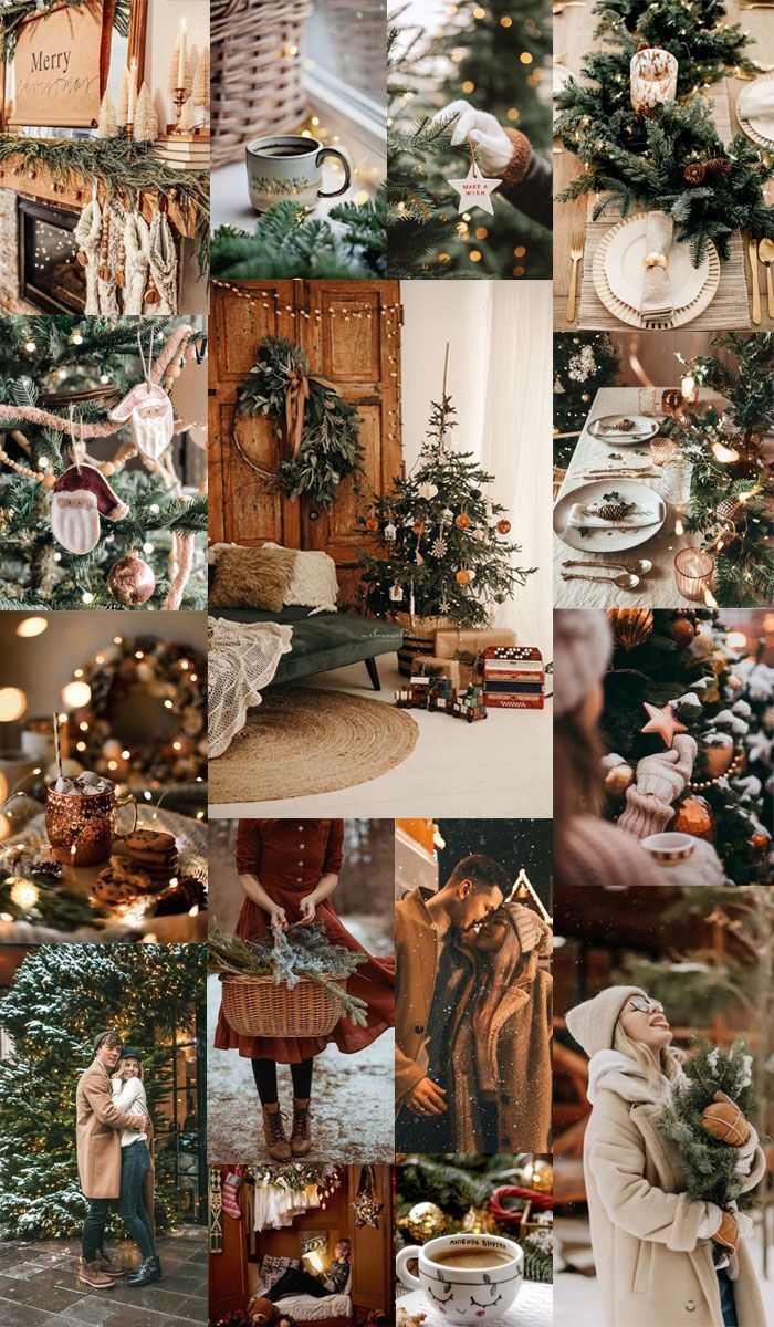 Christmas Collage Aesthetic Ideas : Rustic Elegant Theme