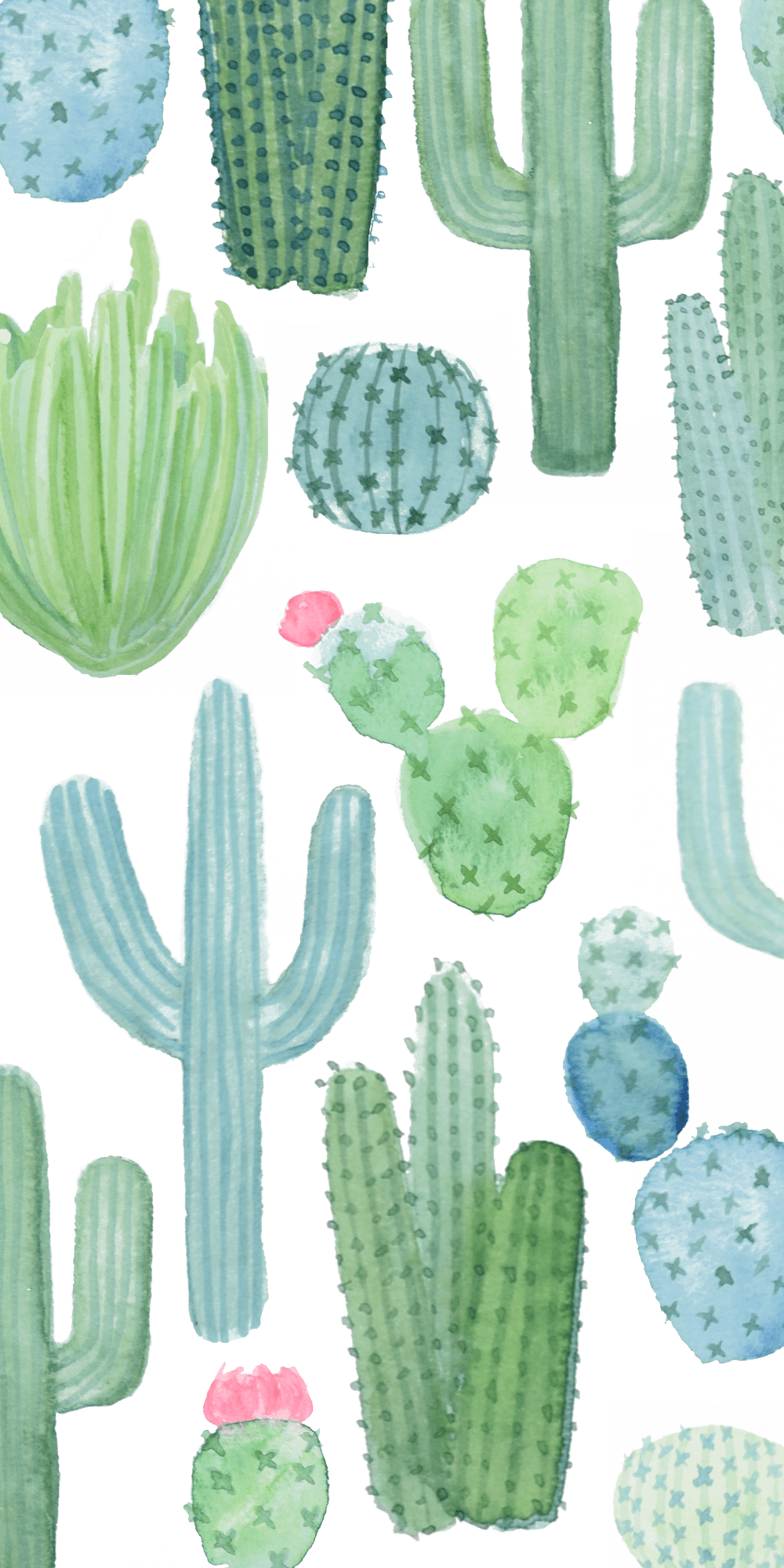Watercolor Cactus Aesthetic Wallpaper