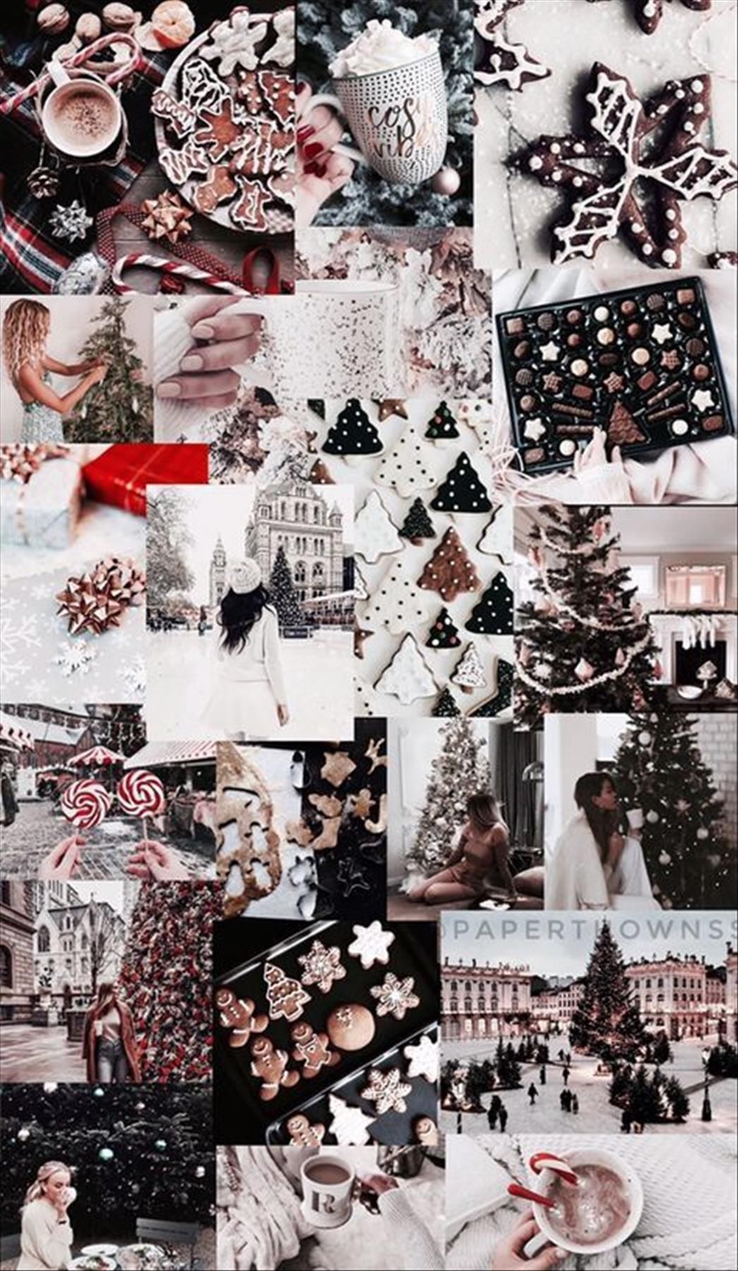 A collage of pictures with christmas decorations and food - Christmas