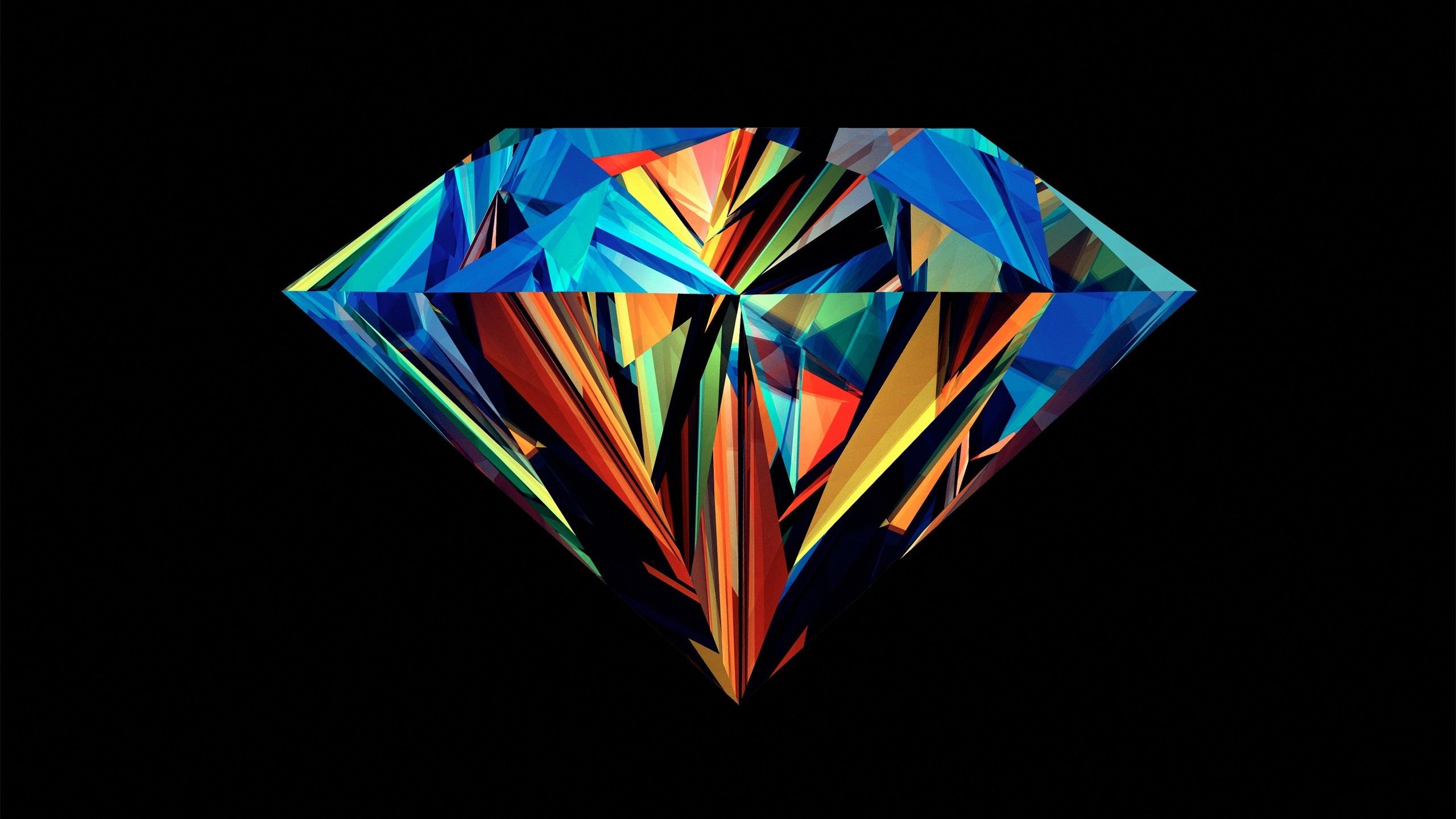 A colorful diamond against a black background - Diamond