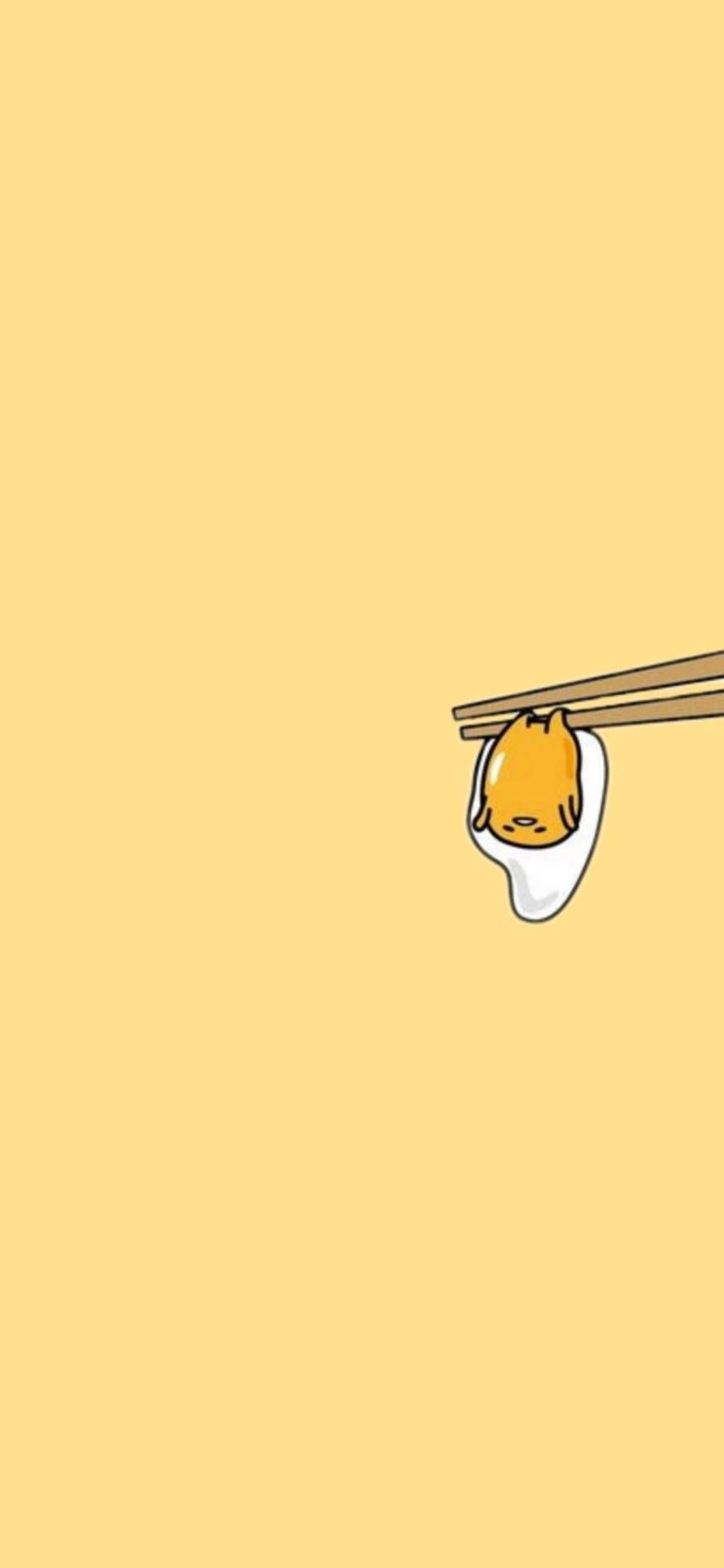 A cartoon of chinese food on yellow background - Egg