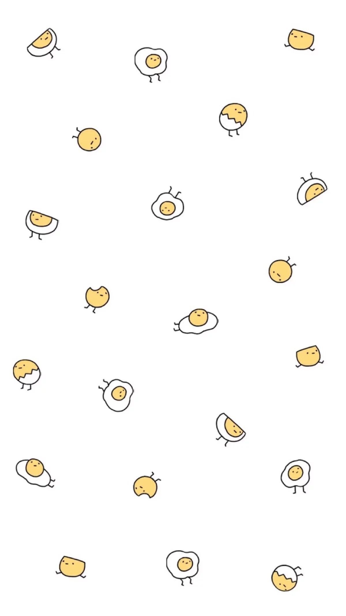 A pattern of eggs and other food items - Egg