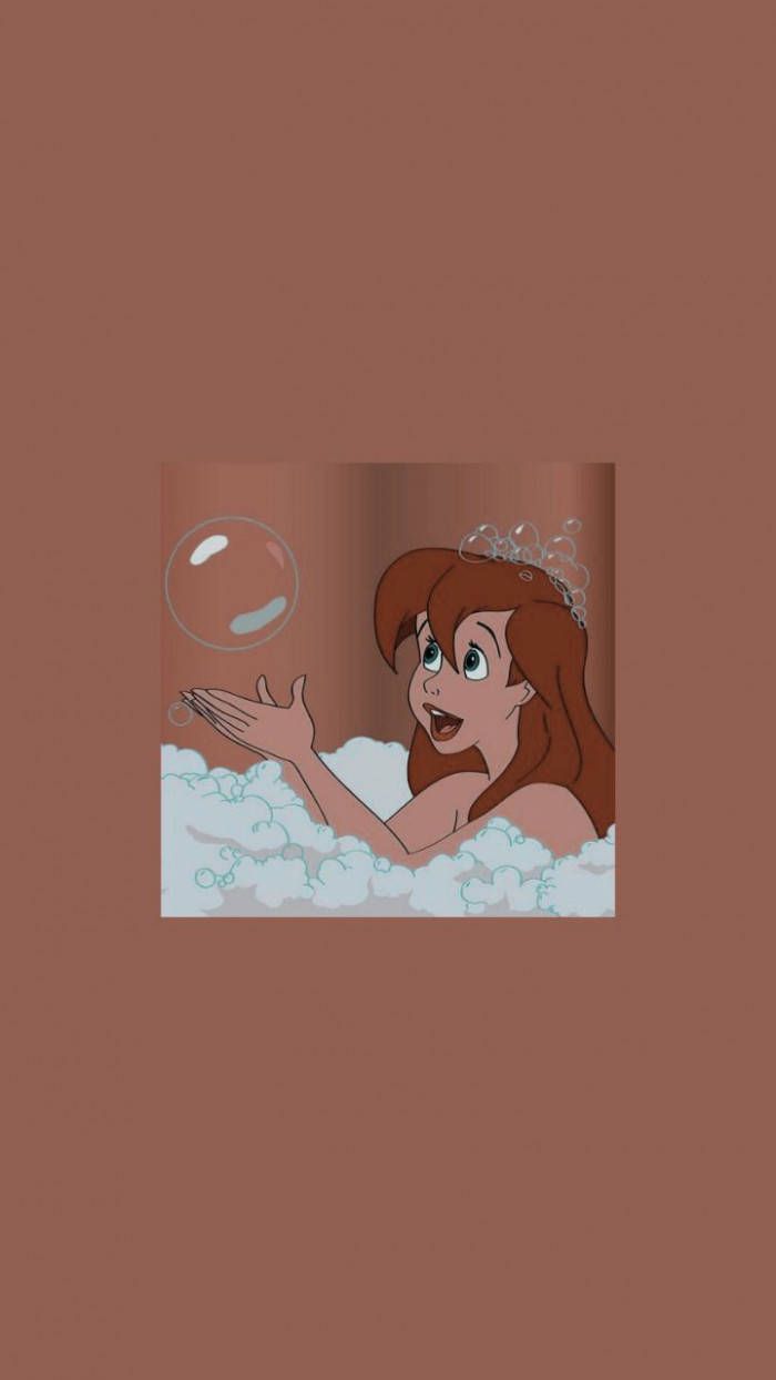 Download Ariel Bathing Aesthetic Cartoon Disney Wallpaper