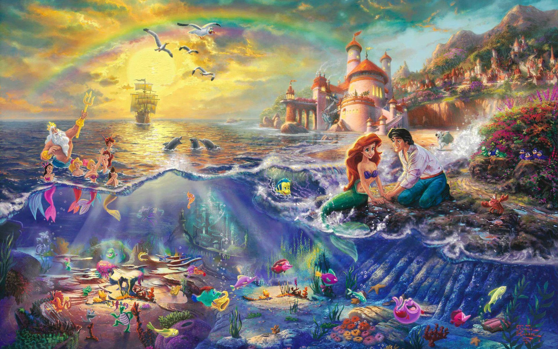 The little mermaid and prince eric in a magical underwater kingdom - Ariel, mermaid