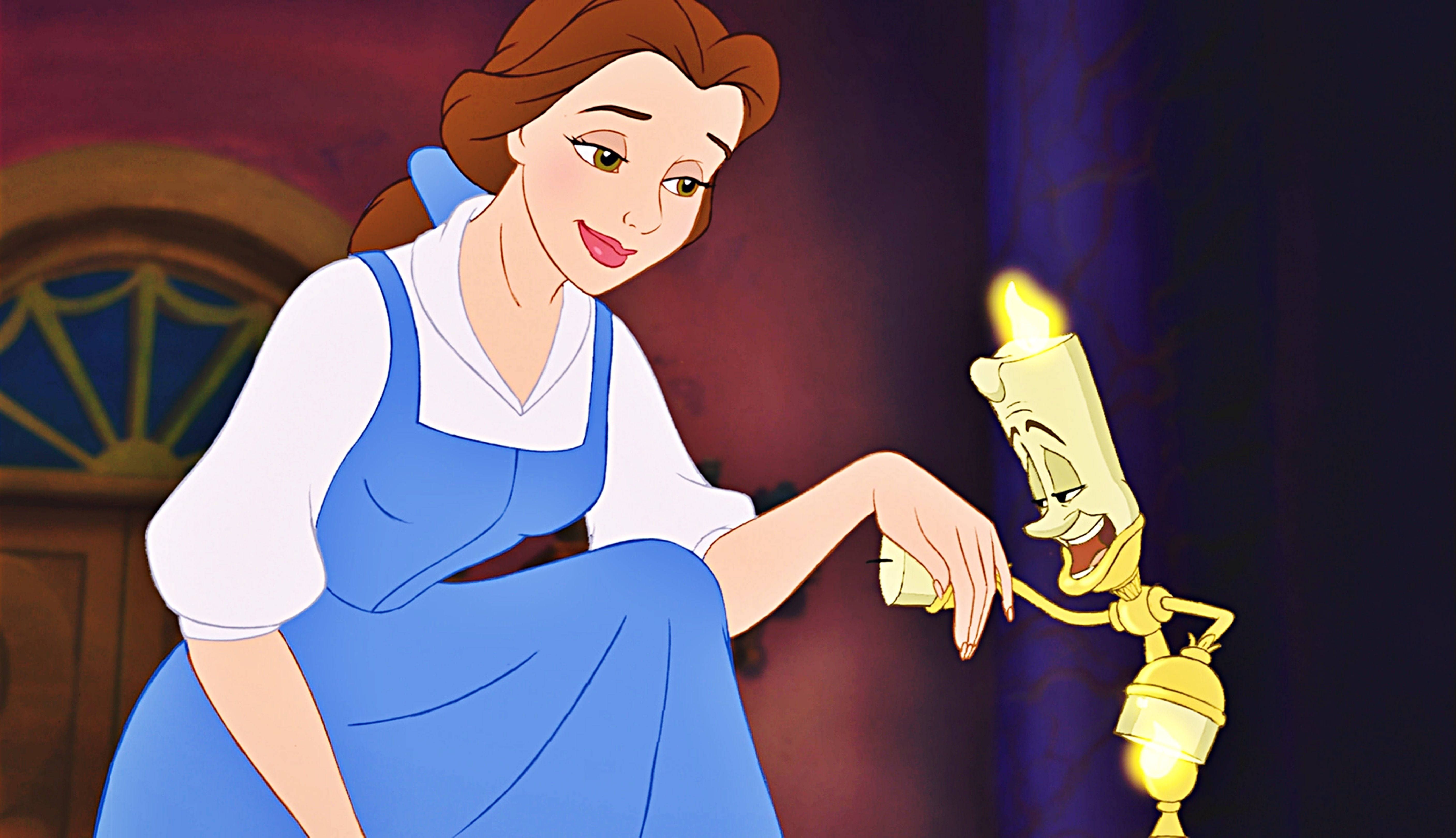 Download Disney Princess Belle And Candlestick Wallpaper