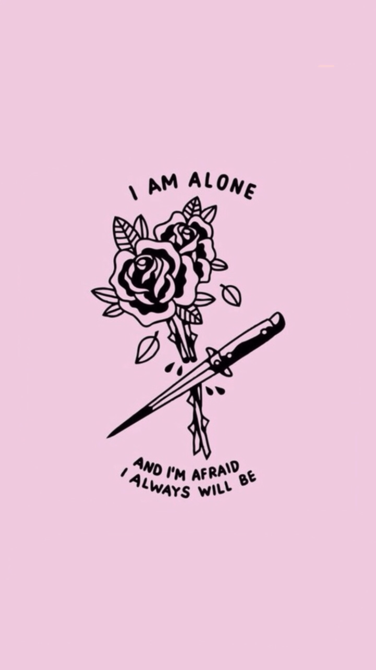 Iphone wallpaper with a knife and roses - Sad, sad quotes, depressing