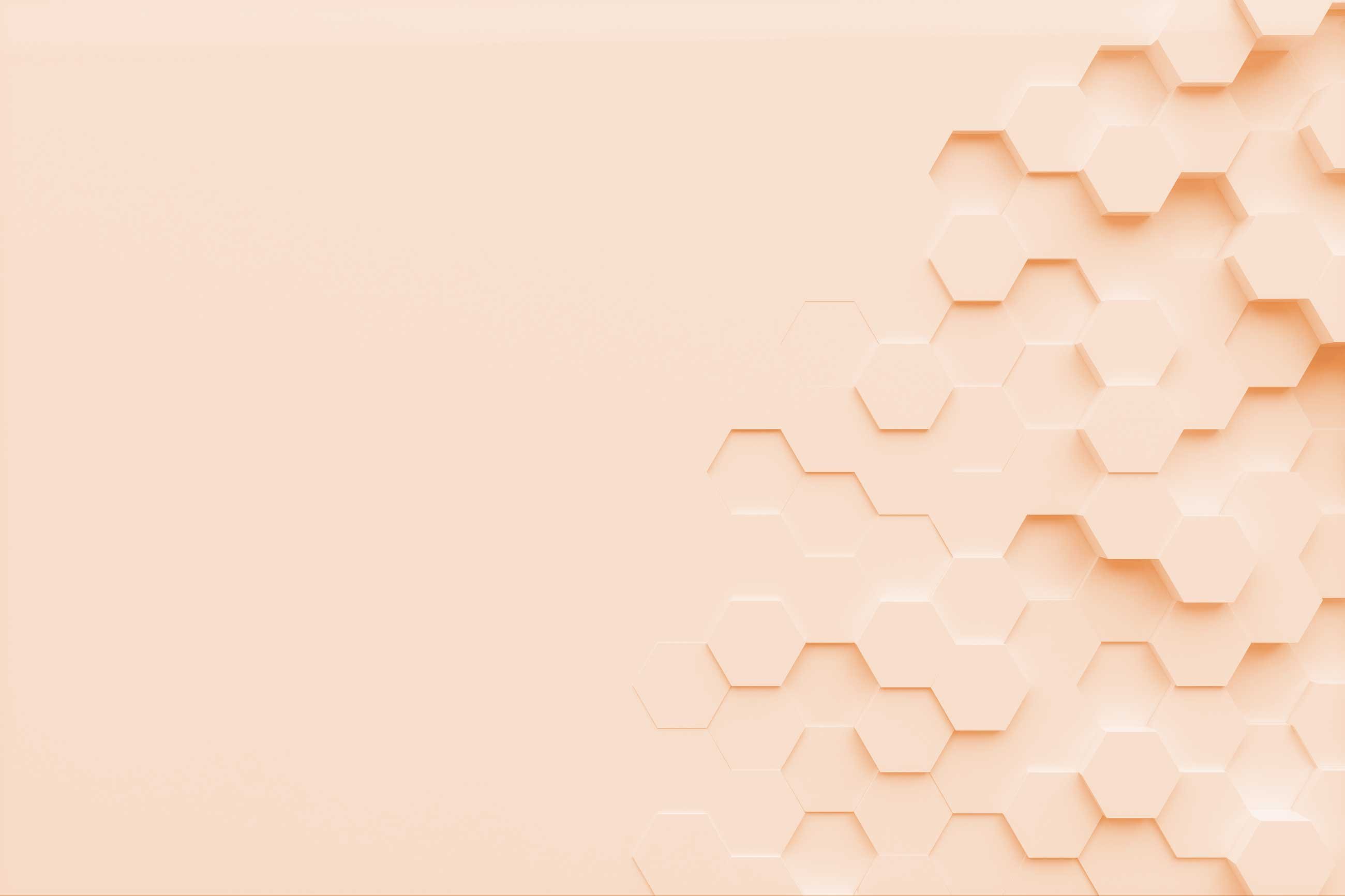 An abstract image of hexagons in a peach color. - Minimalist, beige, minimalist beige