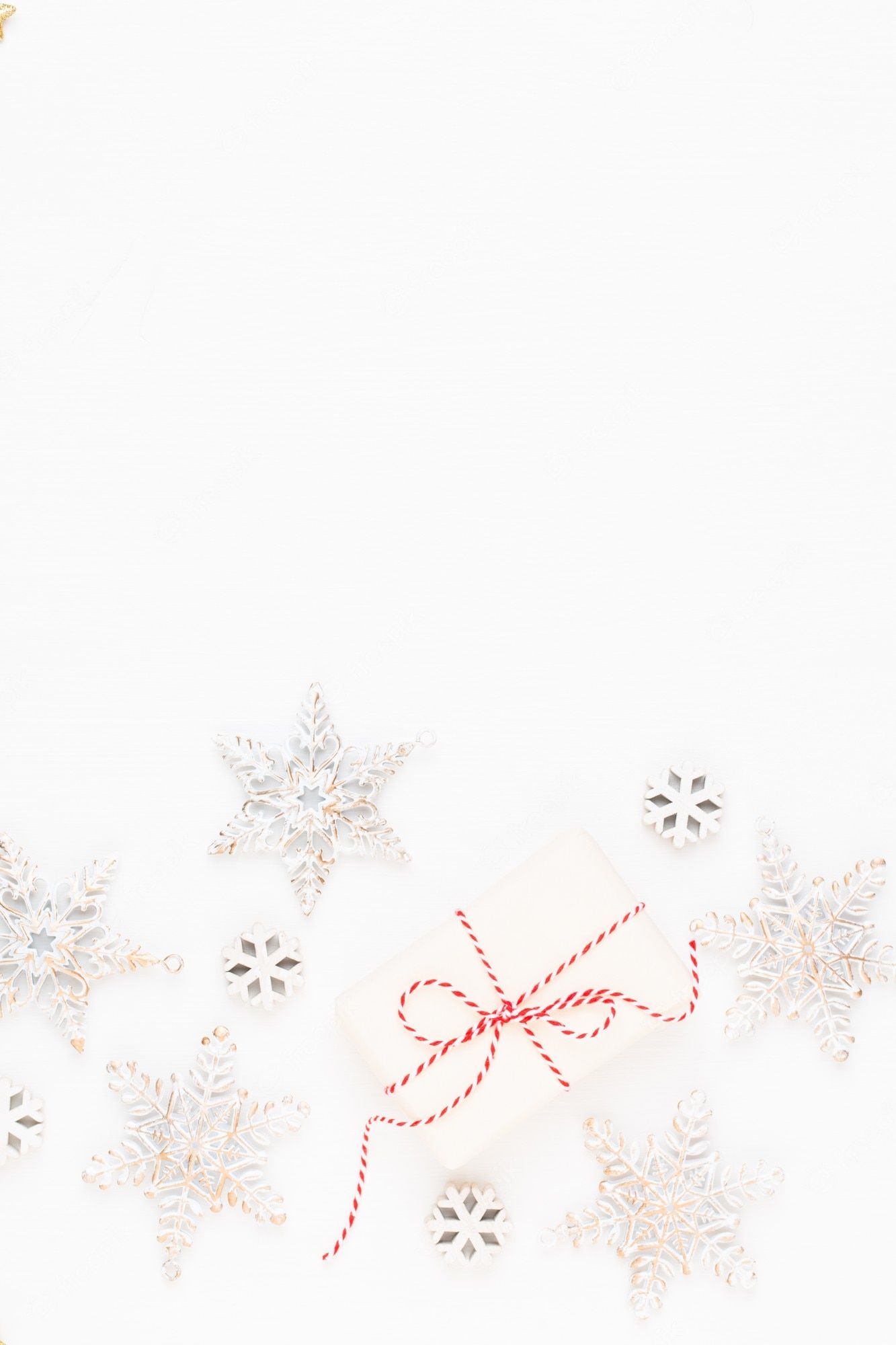 A christmas card with snowflakes and ribbon - White Christmas