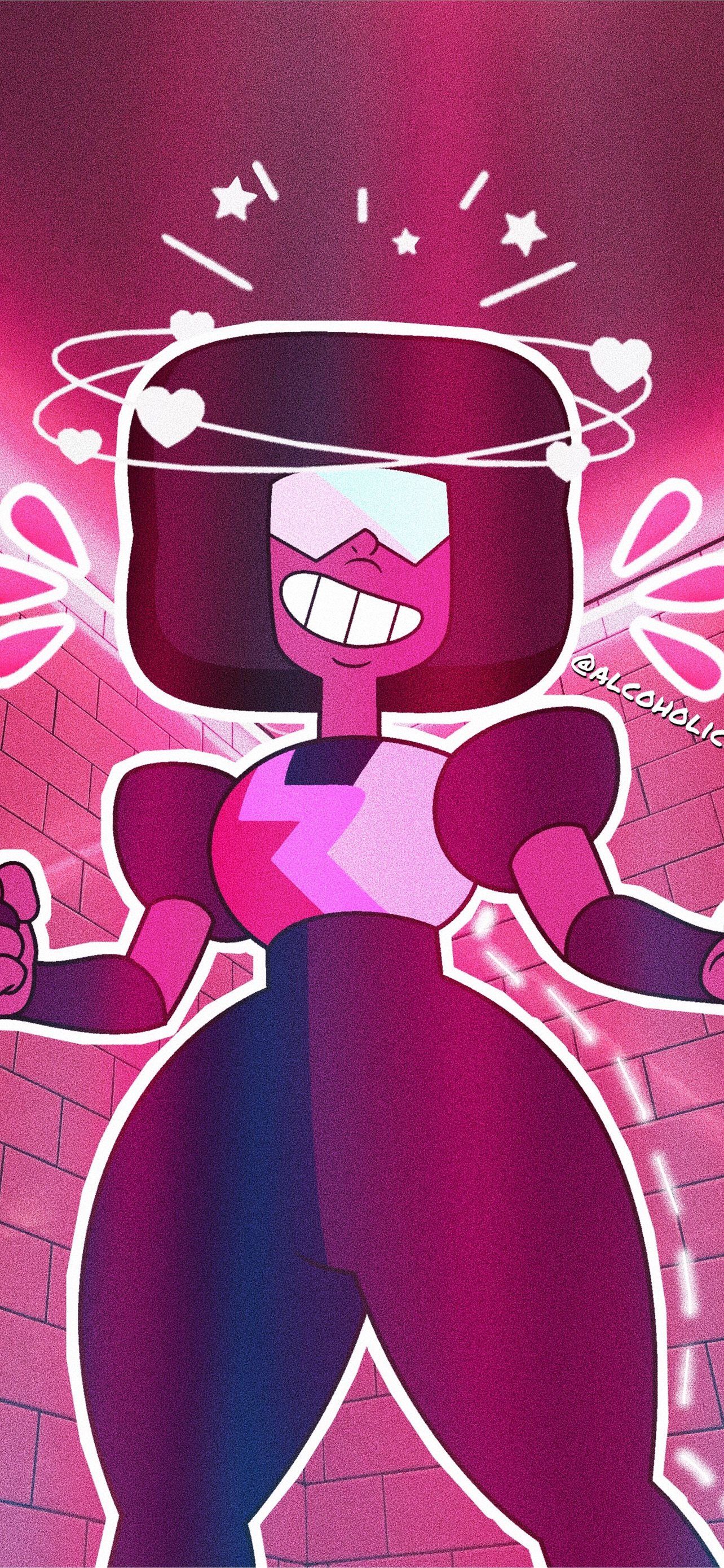 Steven Universe iPhone wallpaper with Ruby, the strongest pink diamond - Steven Universe