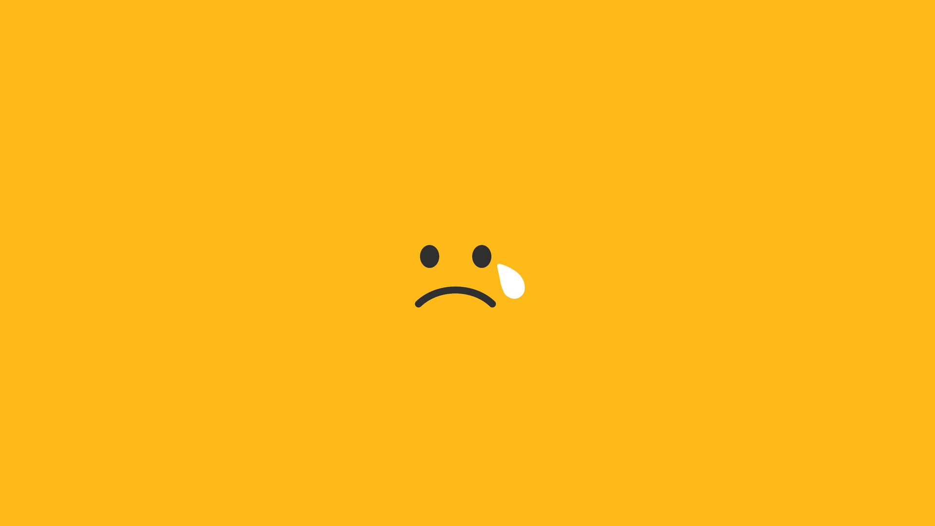 A sad face on a yellow background - Sad, light yellow