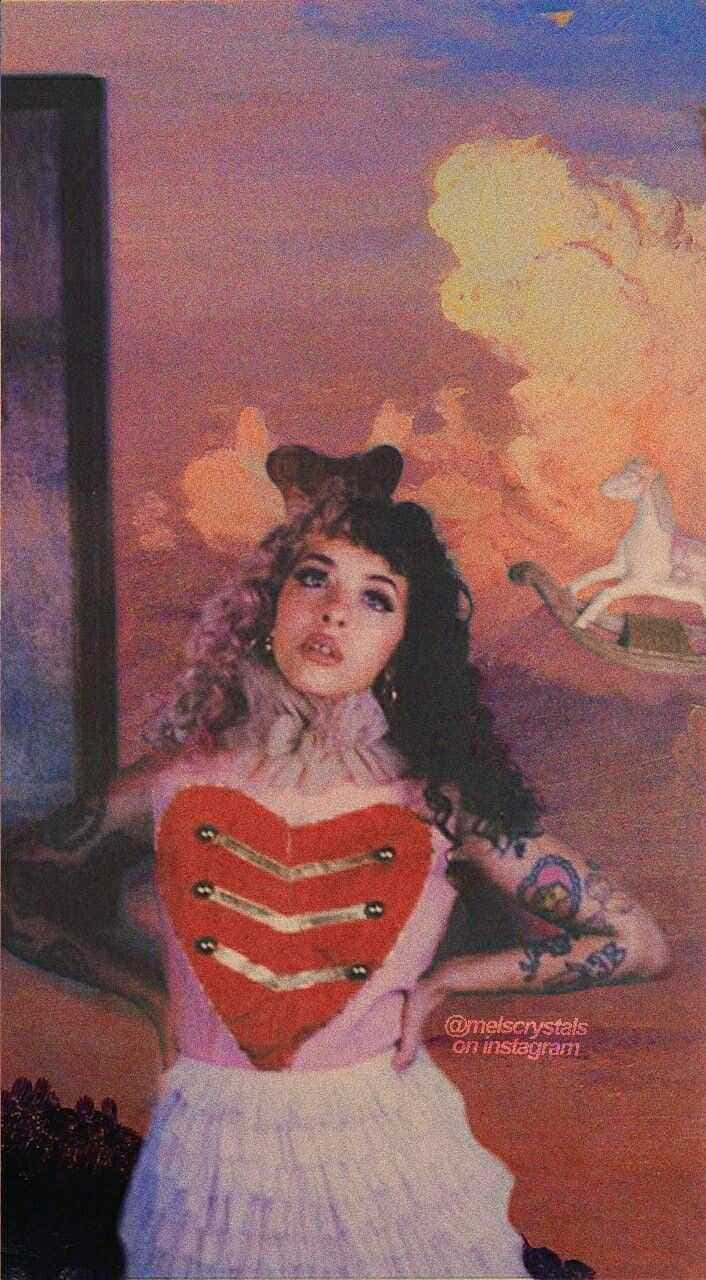A painting of an image with tattoos and wings - Melanie Martinez