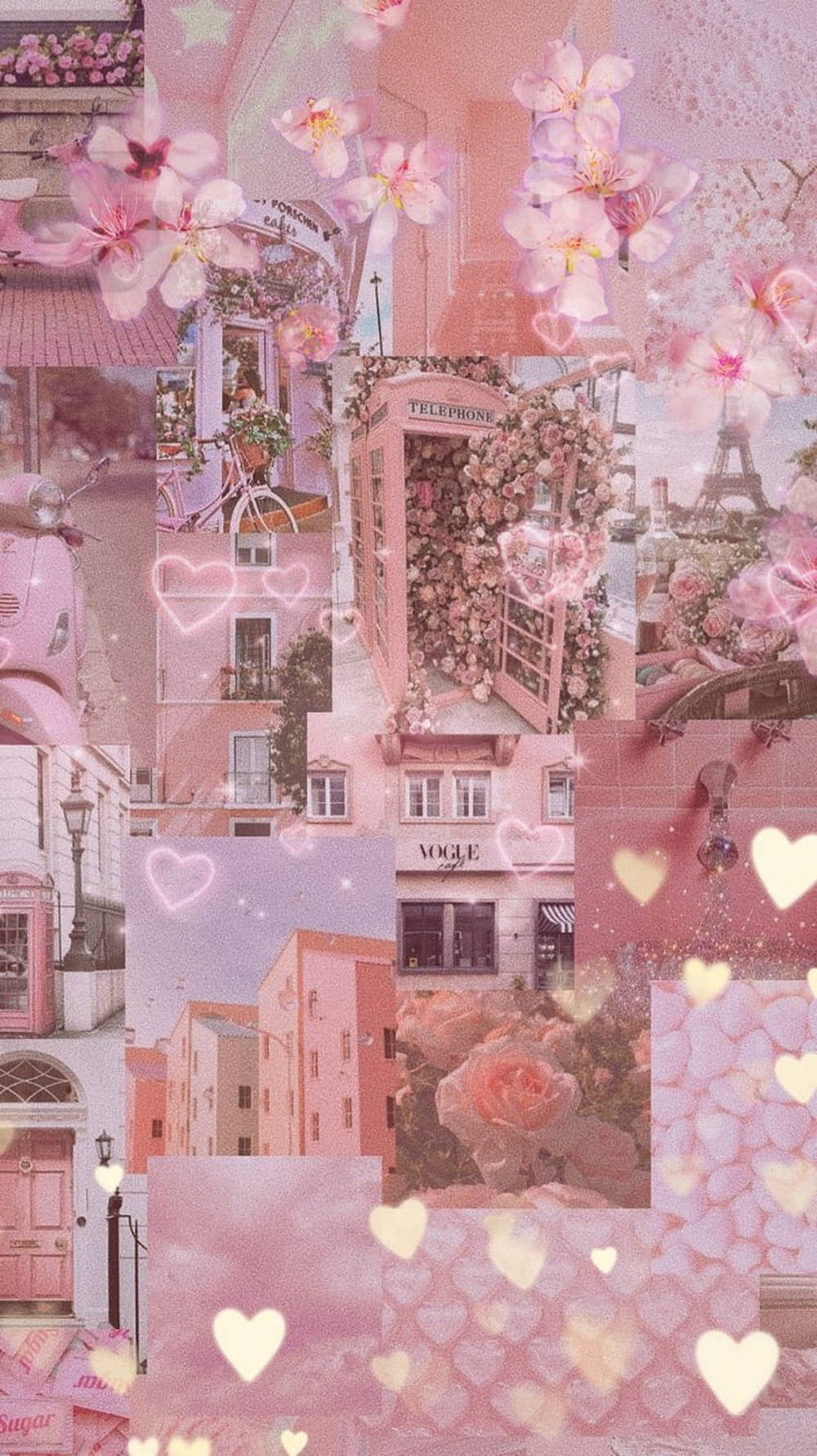 Download Pastel iPad Pink Collage Art Wallpaper