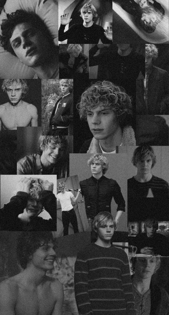 Collage of Evan Peters as Tate in American Horror Story. - Evan Peters