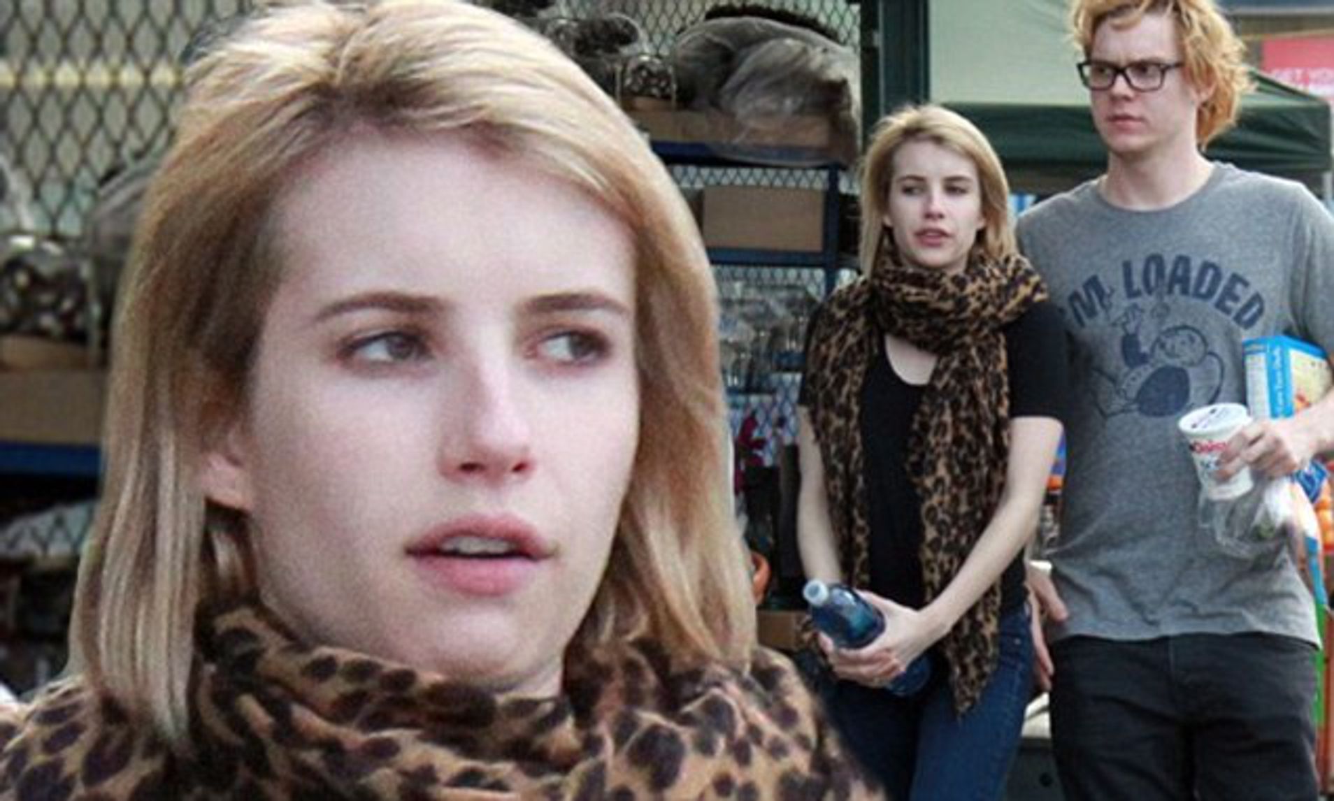 Emma Roberts and Evan Peters are seen out and about in Los Angeles on December 28, 2012. The couple were spotted grabbing some last minute Christmas gifts at a local market. - Evan Peters