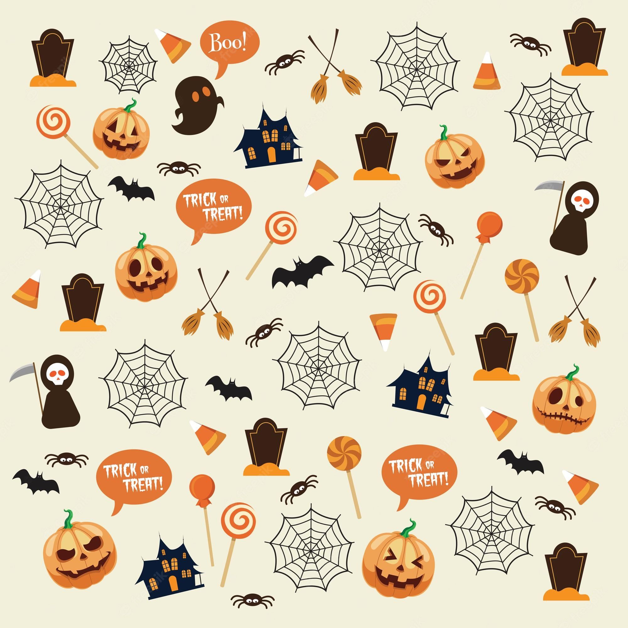A halloween themed background with various items - Halloween