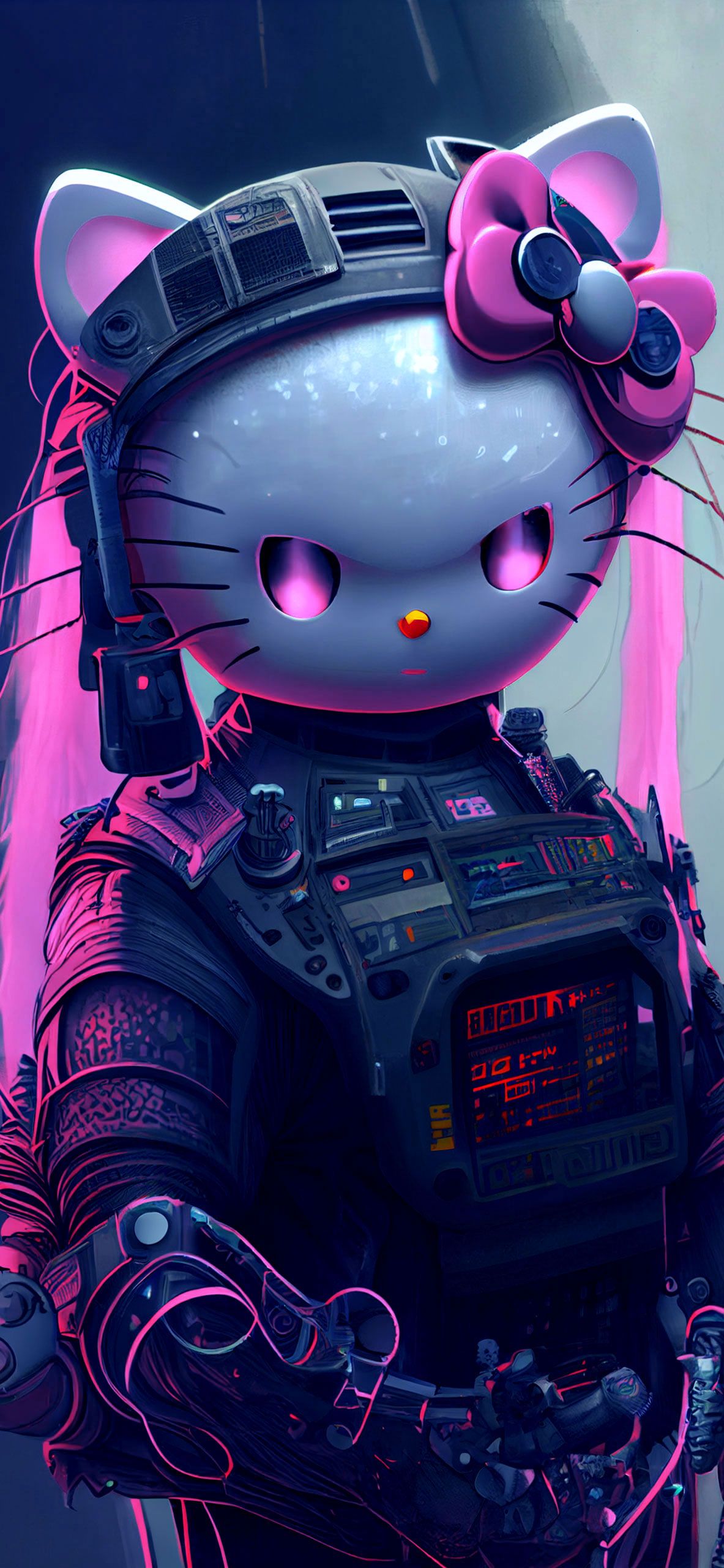 Hello Kitty in a futuristic suit - Cyberpunk